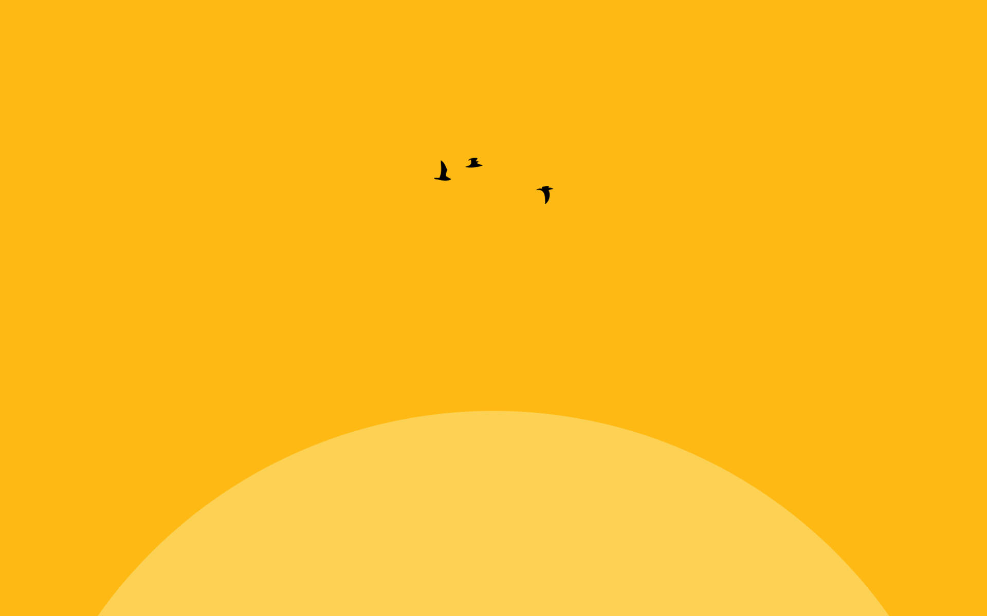 Basic Yellow With Birds Background
