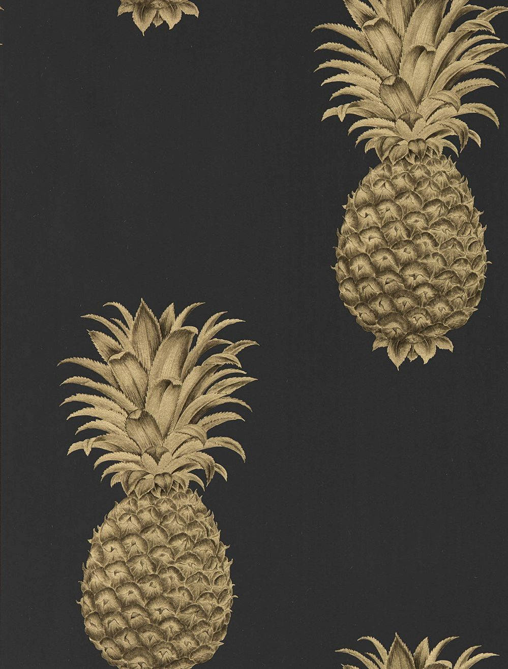 Bask In The Sweetness Of Pineapples Set Against A Backdrop Of Black Background