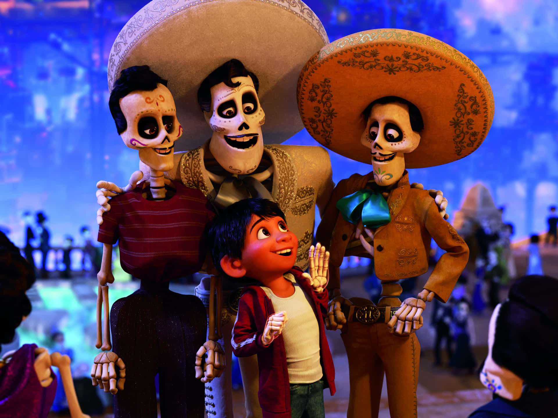 Bask In The Vibrant Colors Of The Land Of The Dead With Miguel And His Musical Friends In The Hit Movie Coca Disney! Background