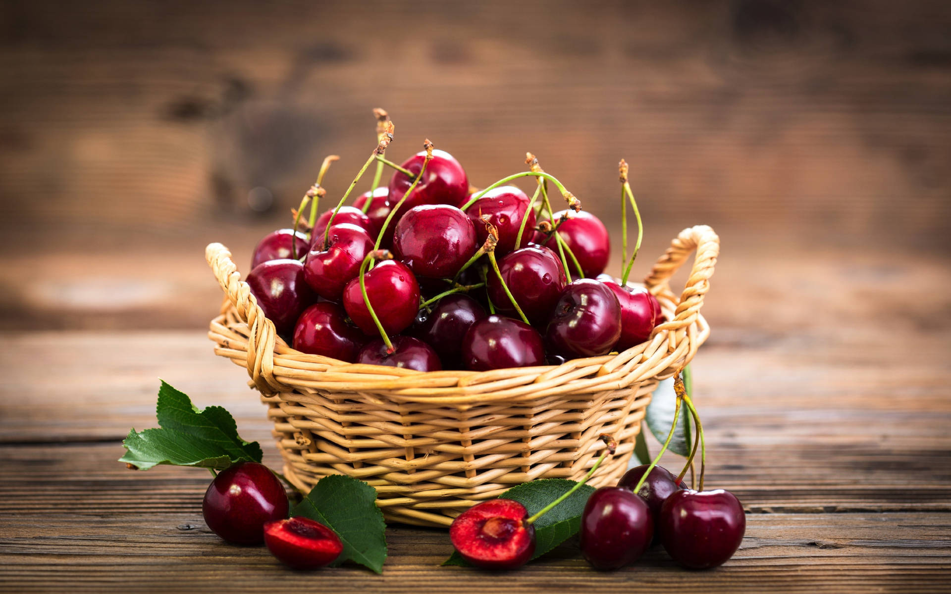 Basket Full Of Cranberries Background