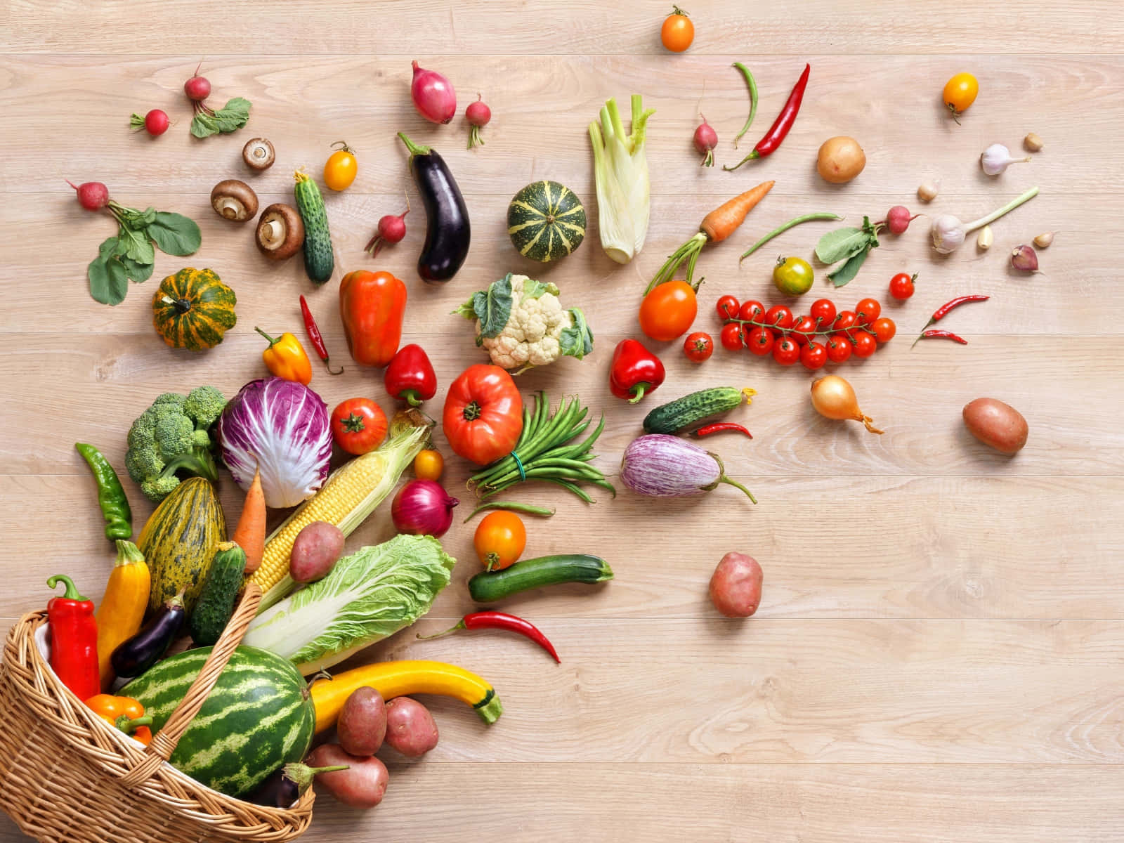 Basket Healthy Food Background