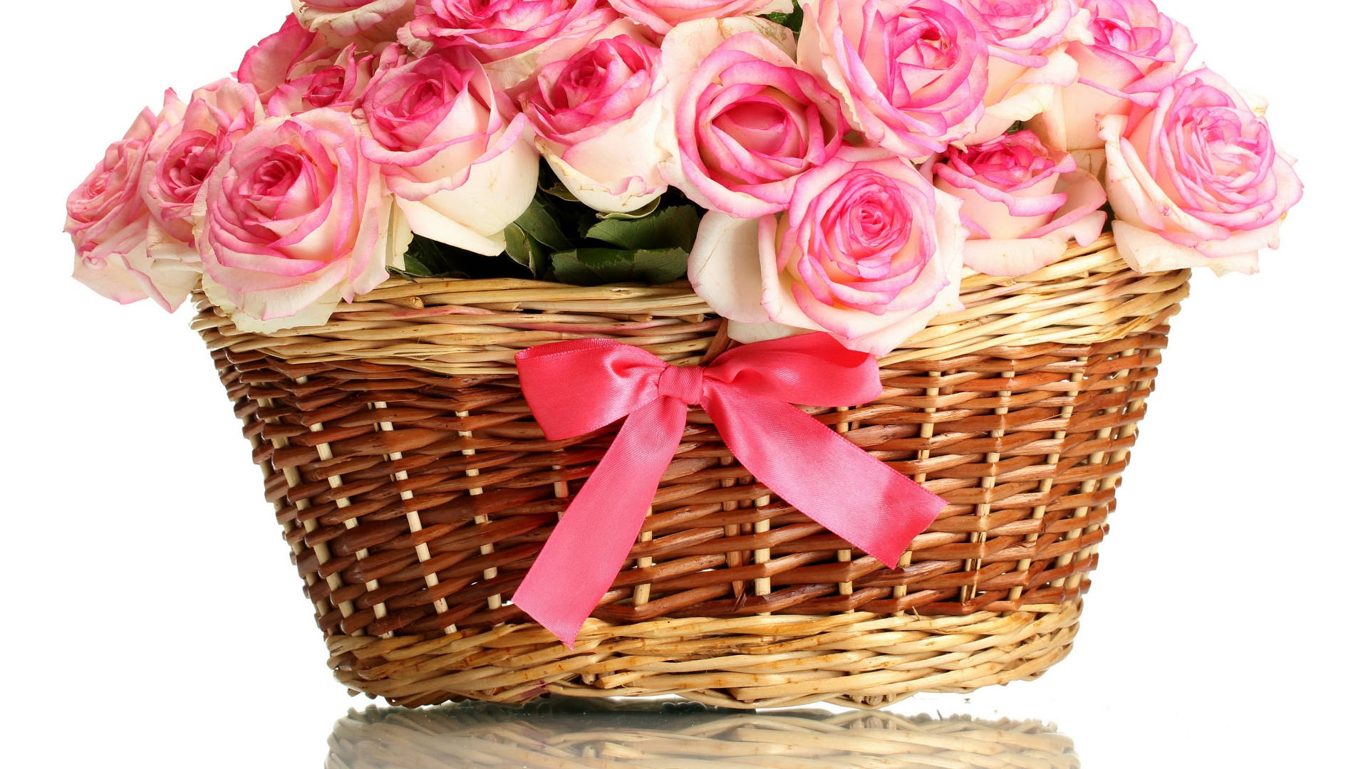 Basket Of Happy Birthday Flowers Background