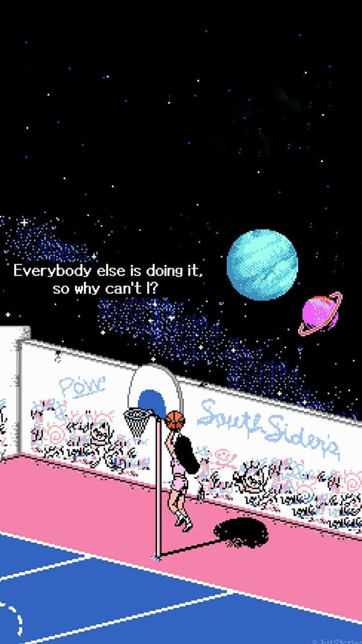 Basketball Aesthetic Planet Girl Background