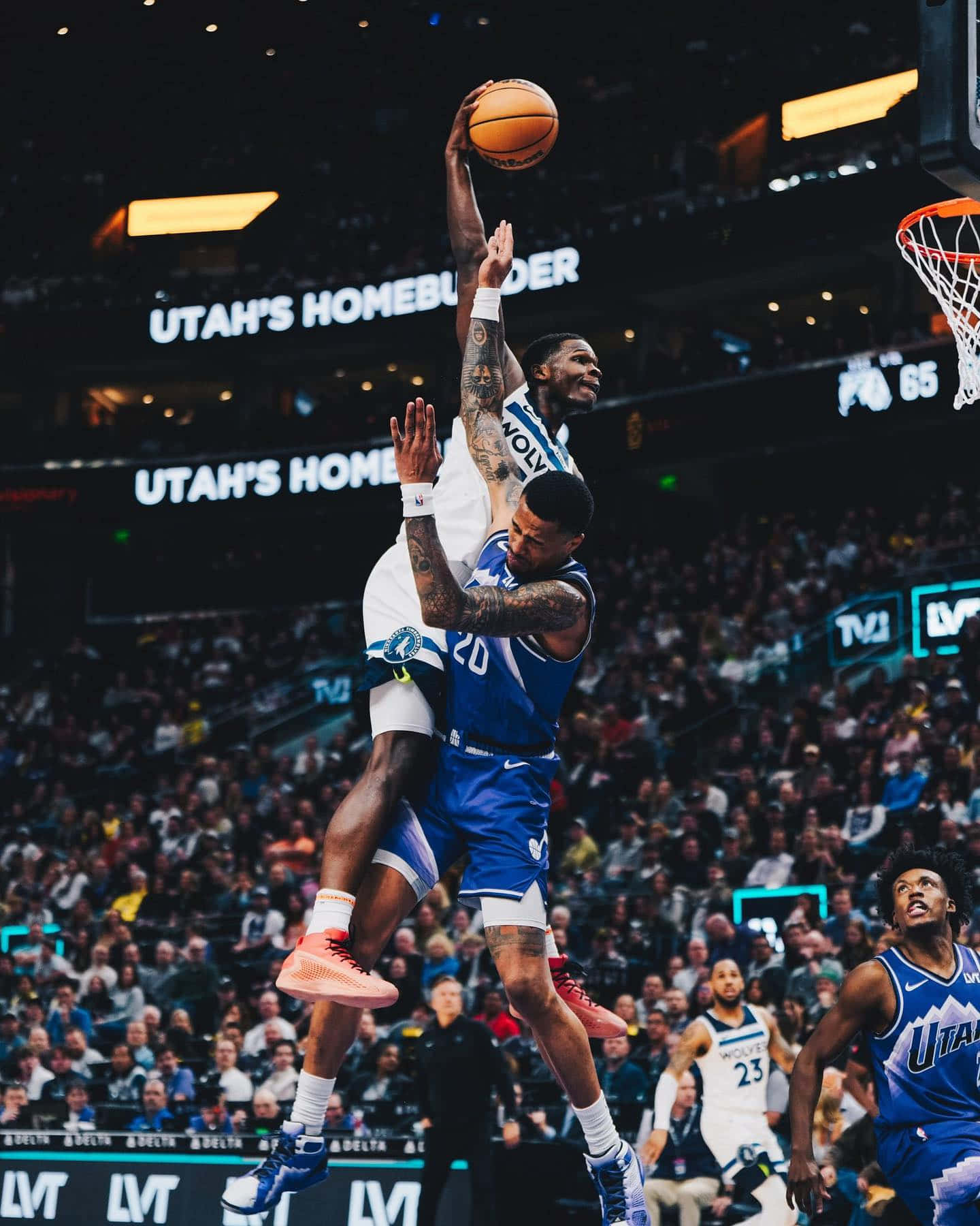 Basketball_ Athlete_ Soaring_ Dunk