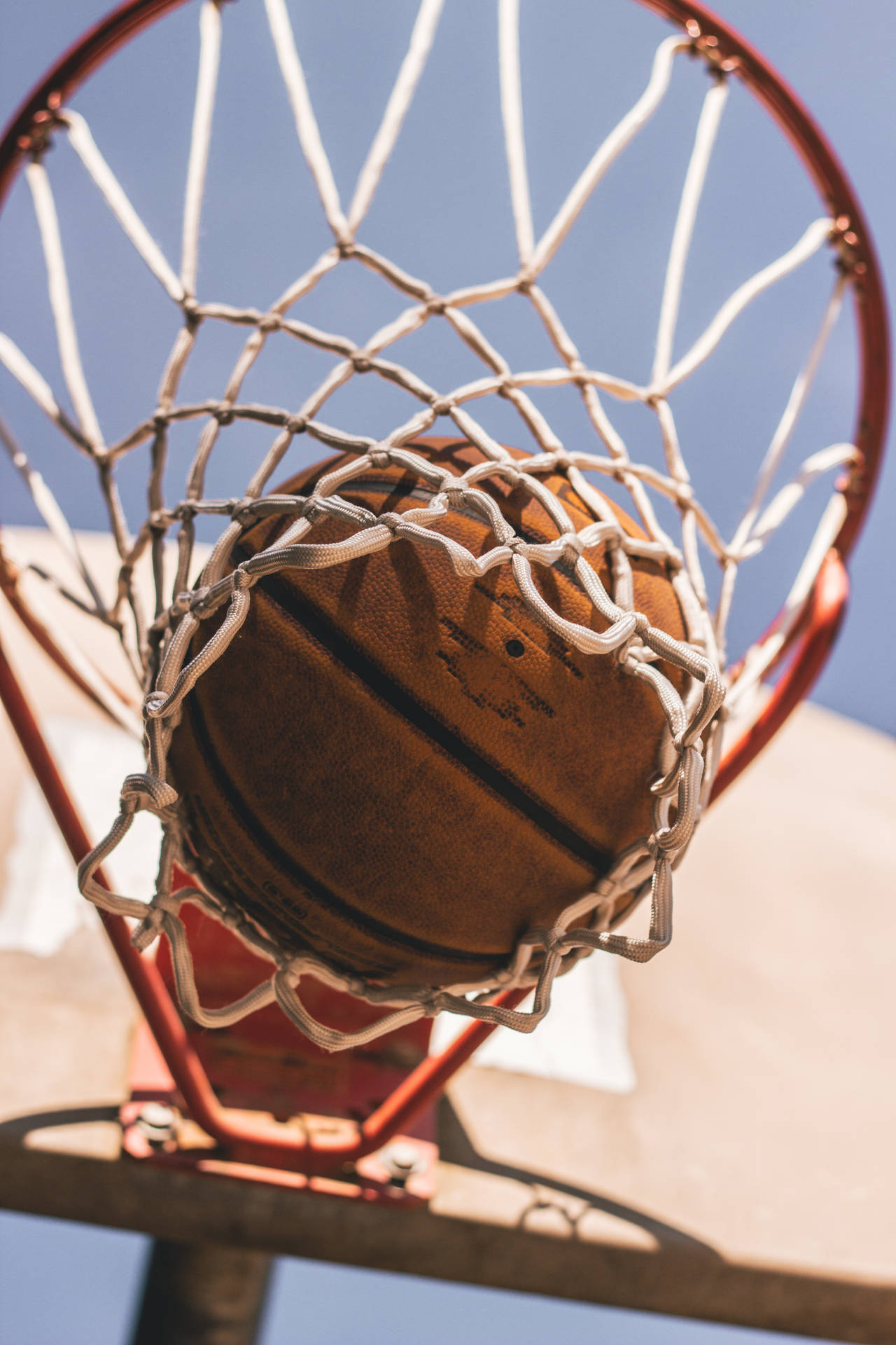 Basketball Ball Shoot In Net Background