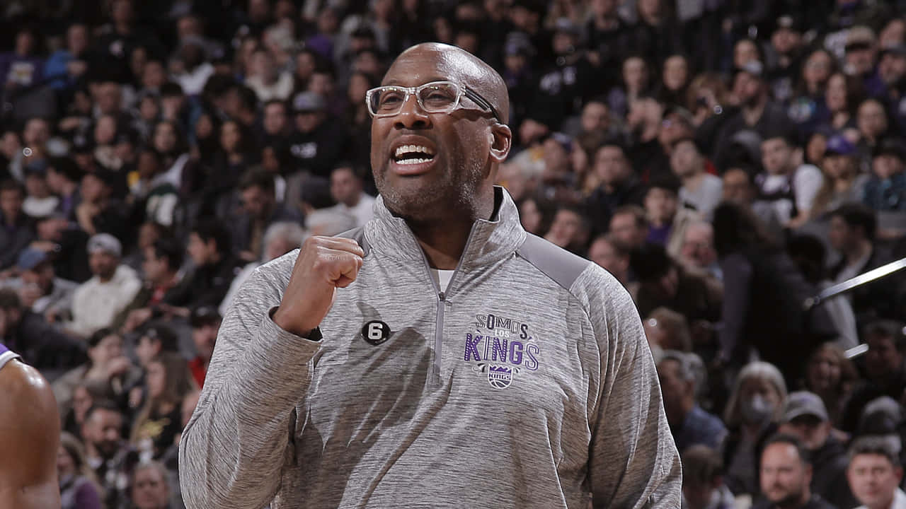 Basketball Coach Celebration Moment Background
