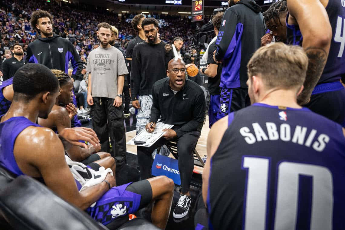 Basketball Coach Strategy Discussion Background