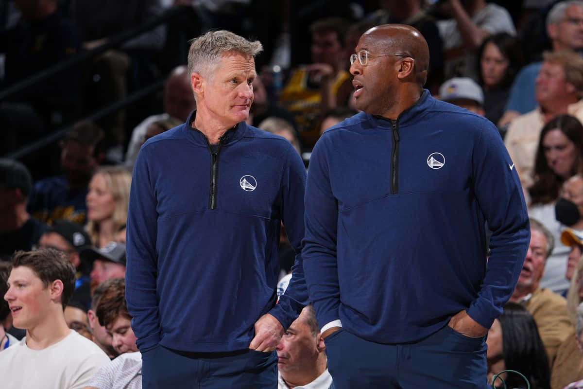 Basketball Coaches Court Side Discussion Background