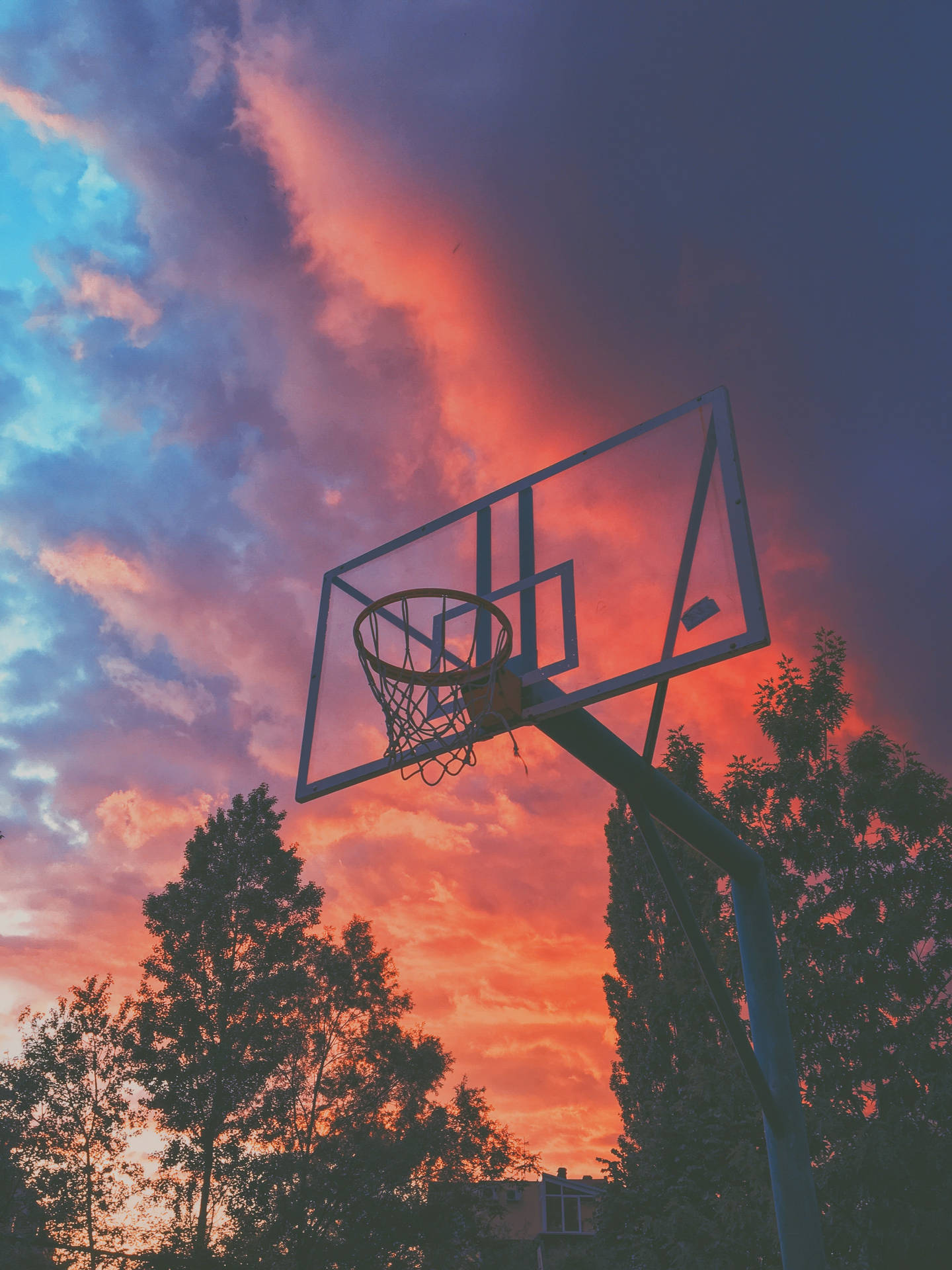 Basketball Court Sunset Clouds