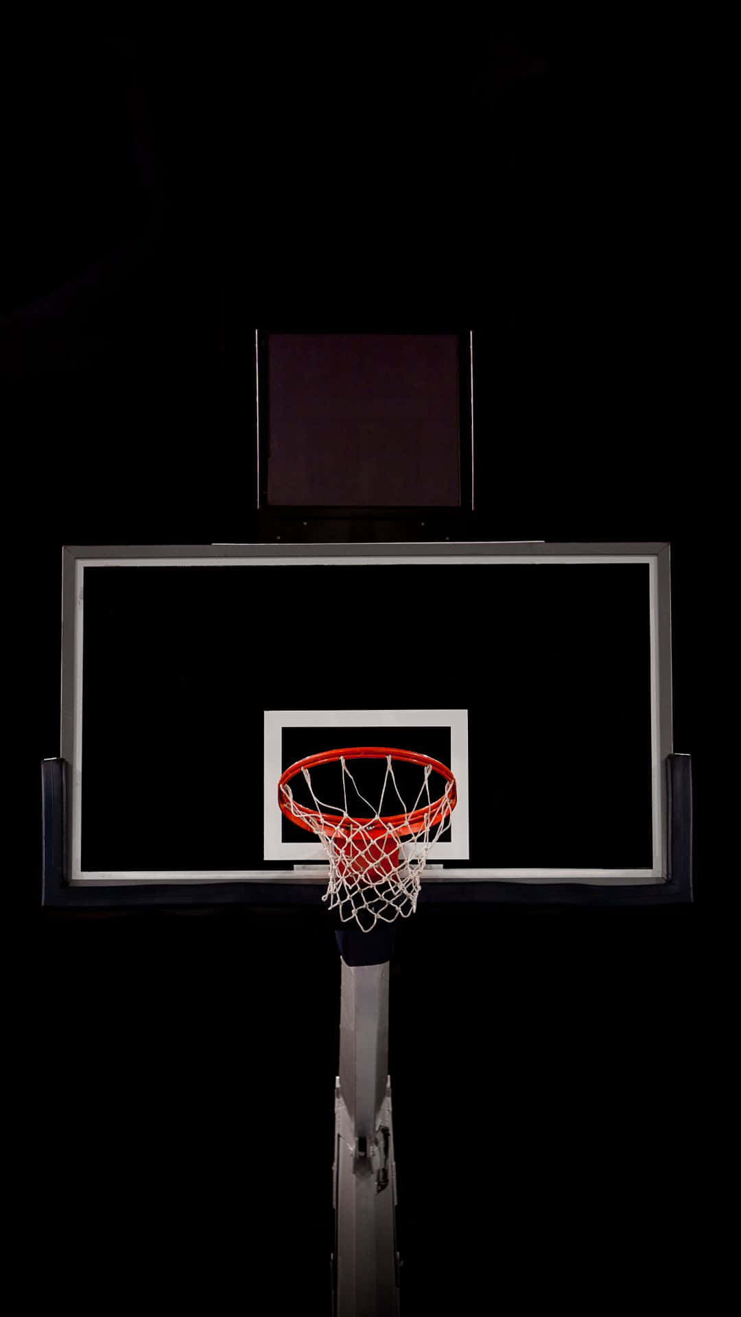 Basketball Hoop Against Black Background Background