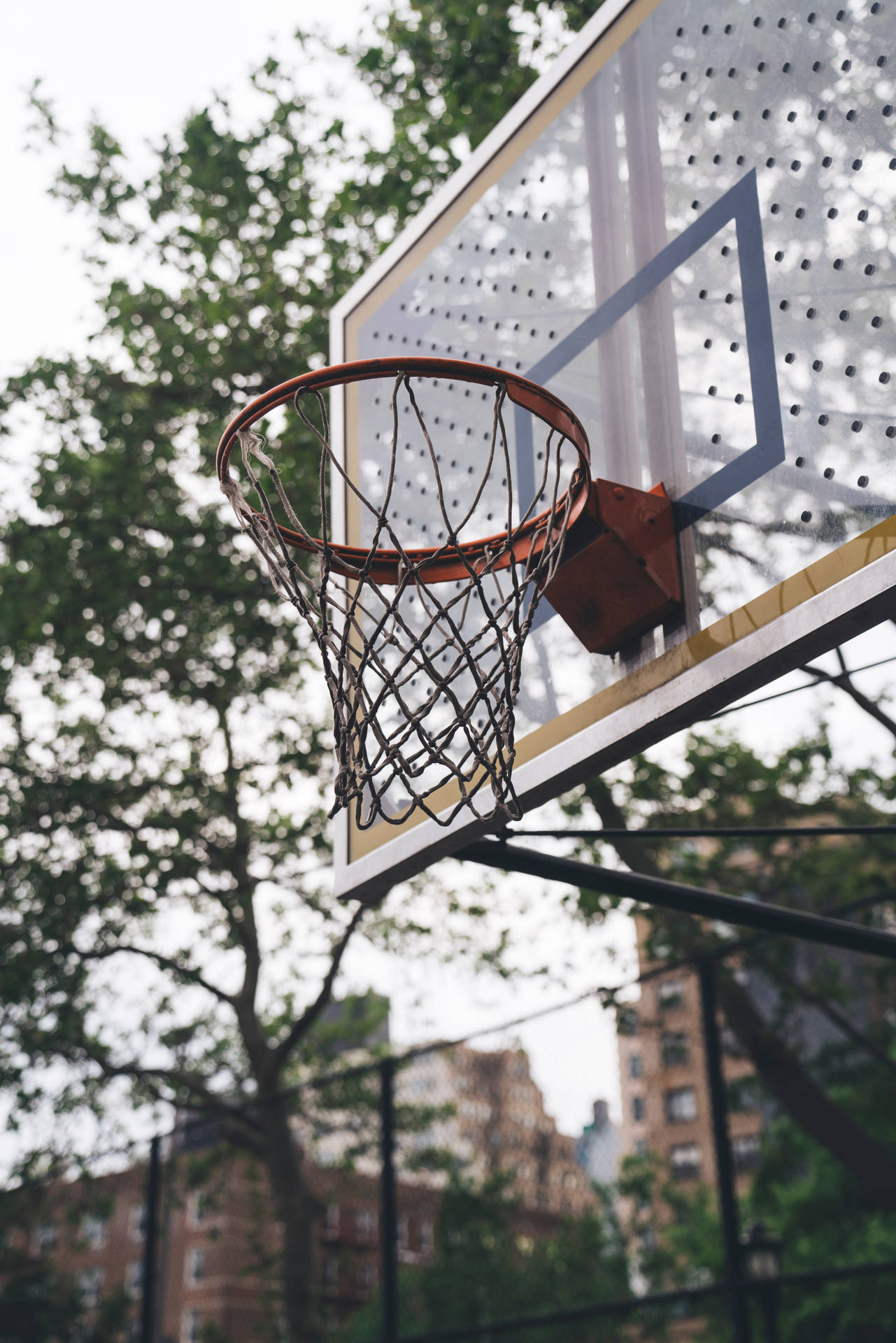 Basketball Hoop City Playground Background