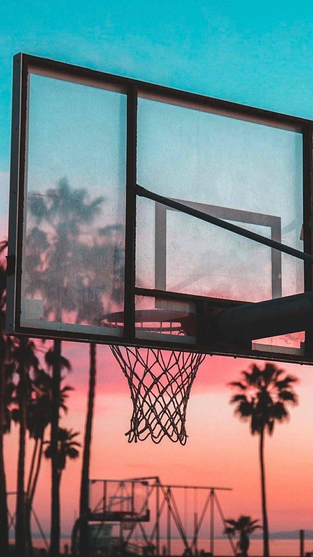 Basketball Iphone Court By The Sea Background