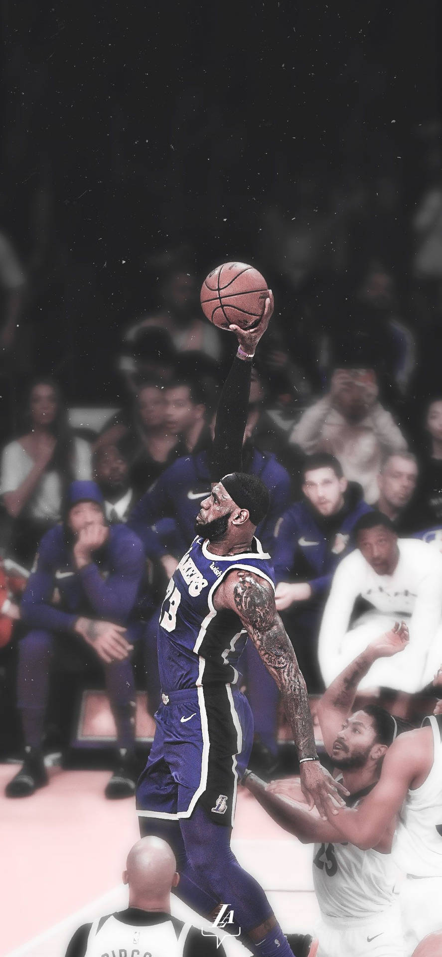 Basketball Iphone Lebron James Midair Background