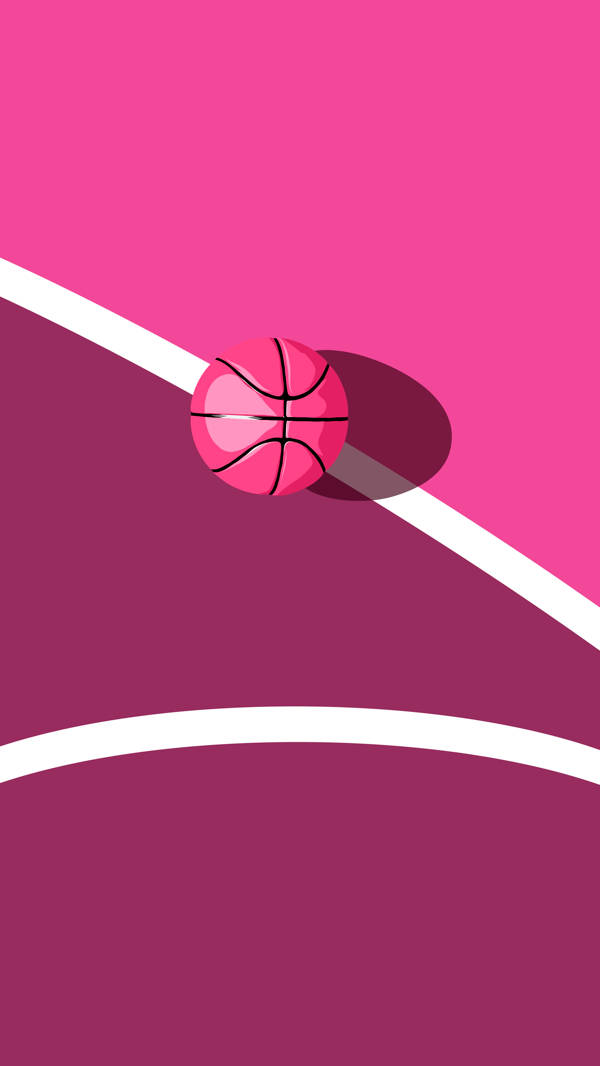 Basketball Iphone Pink Ball And Court Background