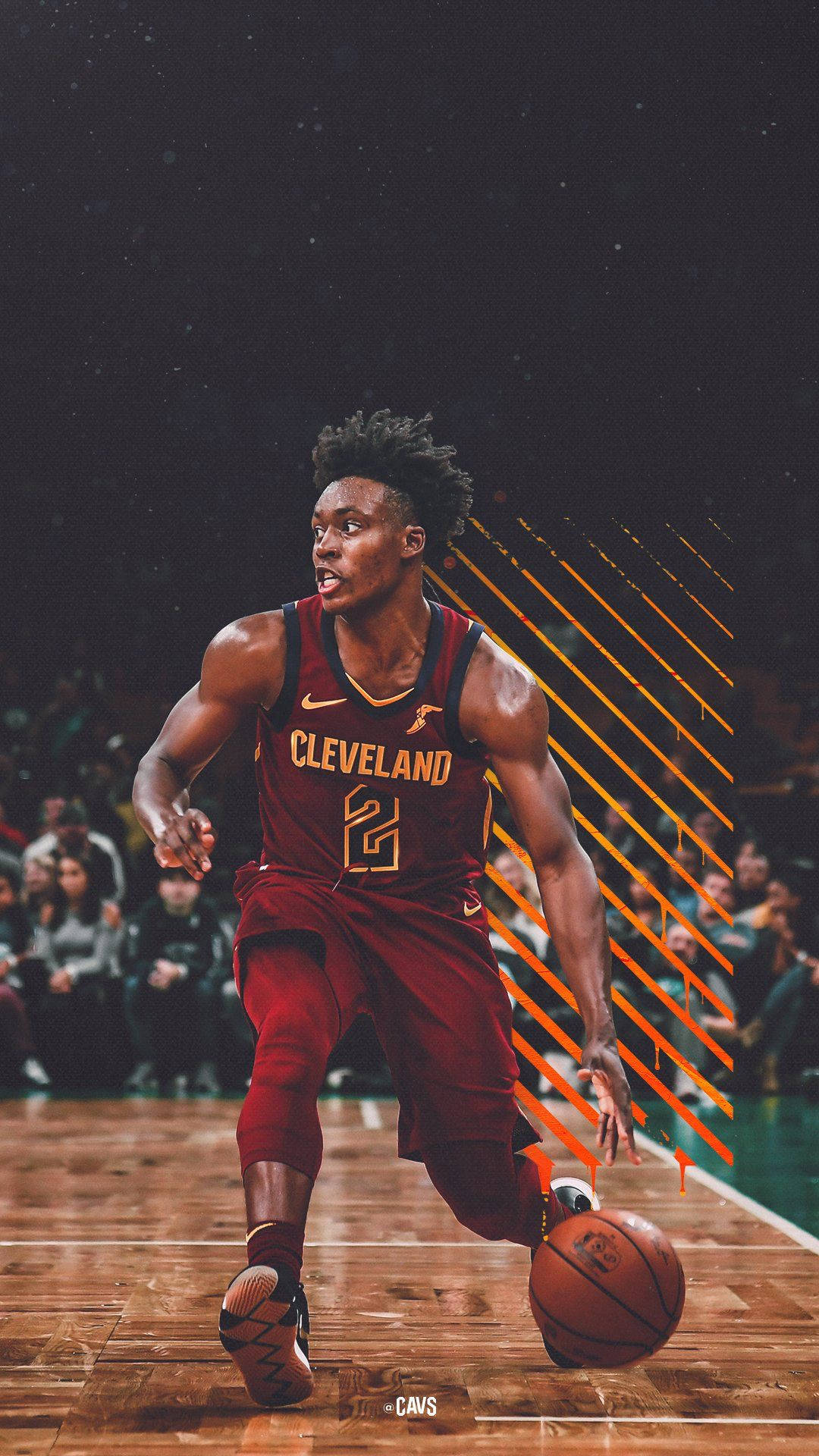 Basketball League Collin Sexton In Maroon Jersey Background