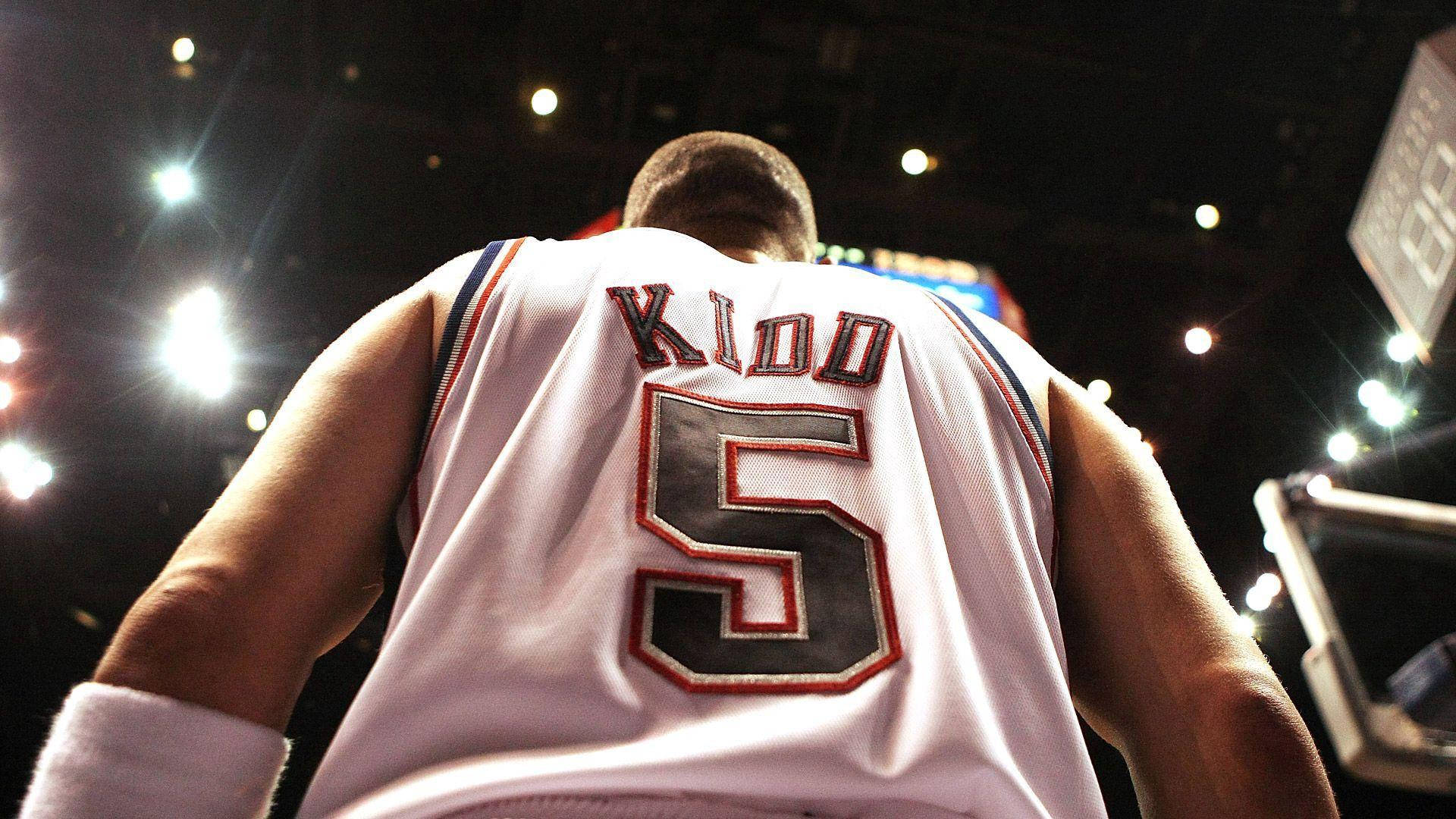 Basketball Legend Jason Kidd Wearing His Number 5 Jersey