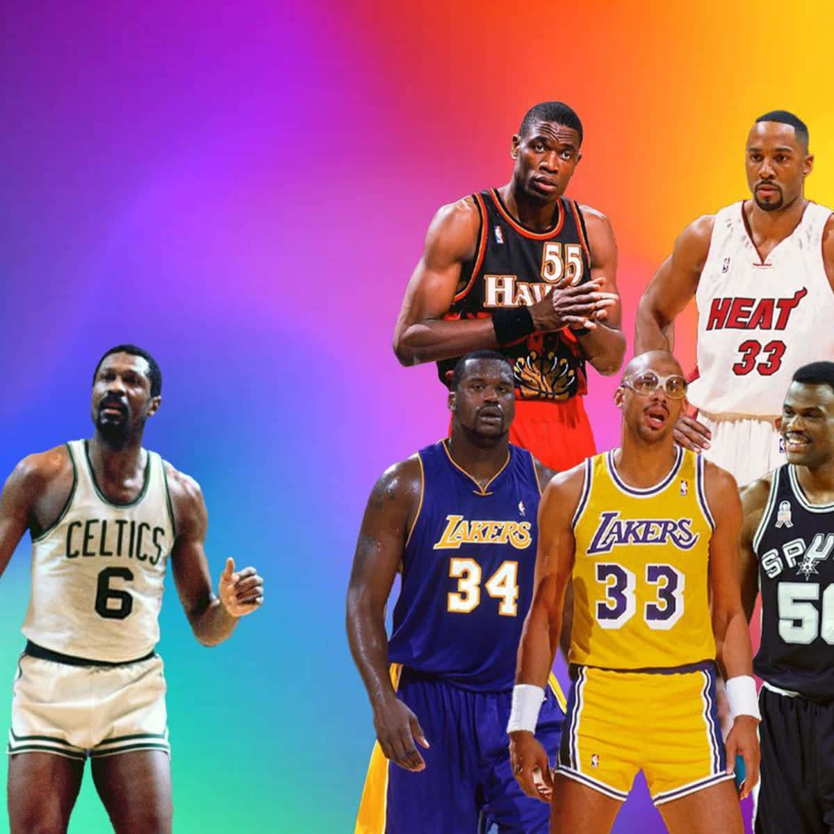 Basketball Legends Including David Robinson Background