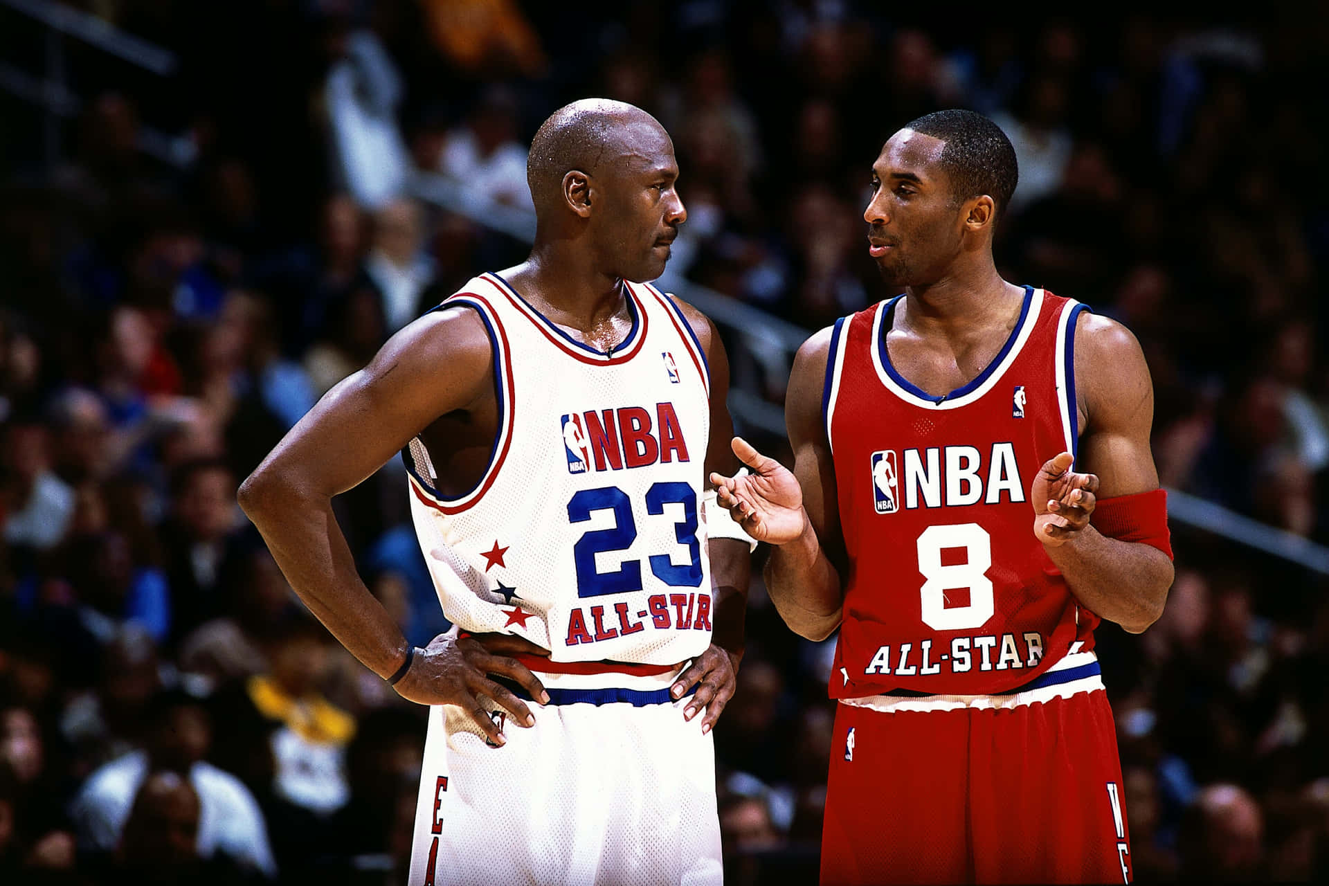 Basketball Legends Kobe Bryant And Michael Jordan Background
