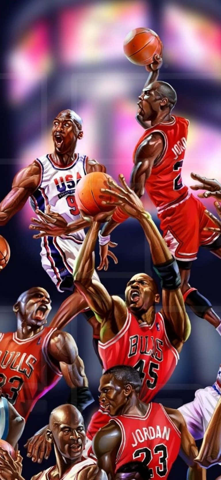 Basketball Michael Jordan In Action Background