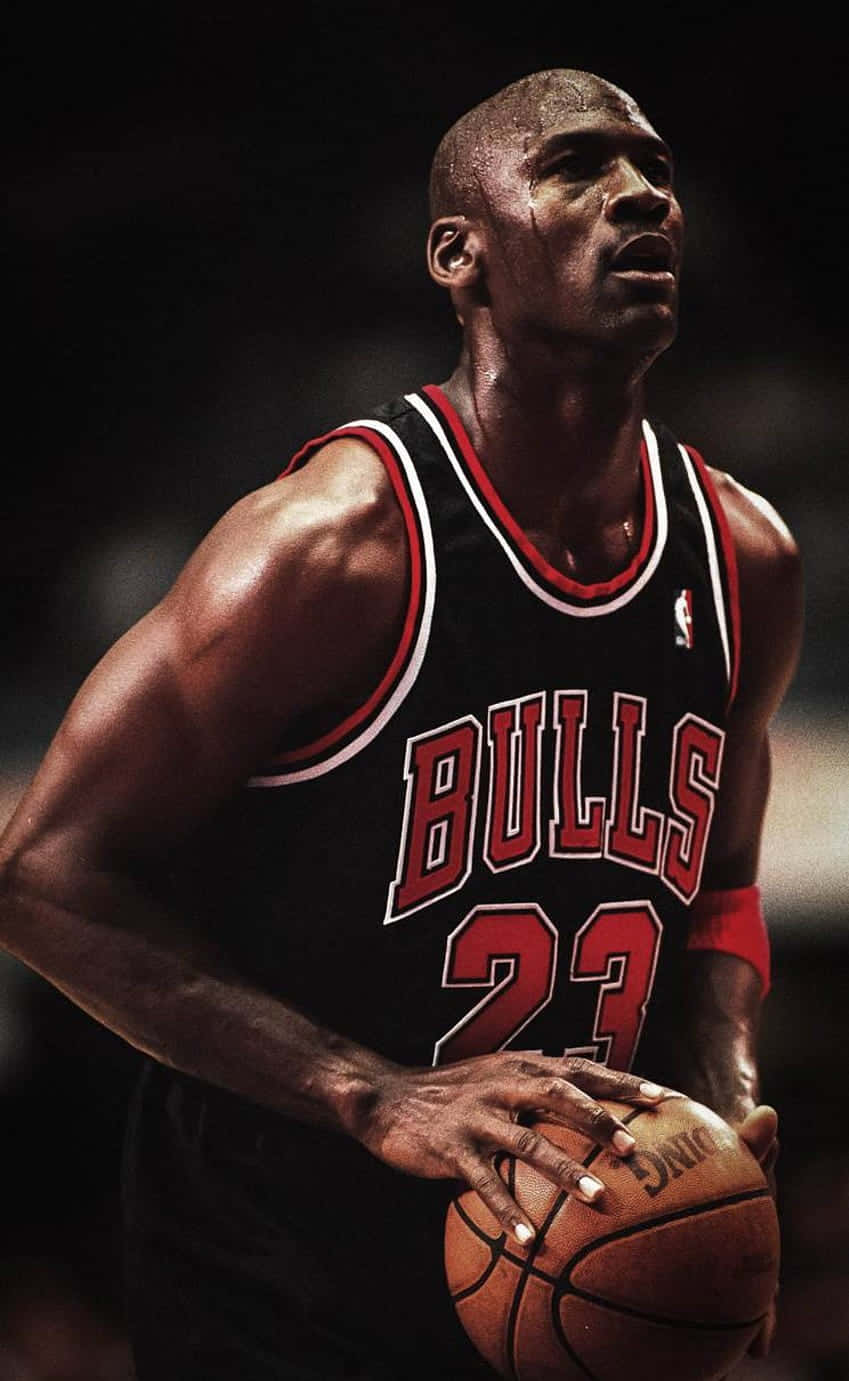 Basketball Michael Jordan With Black Jersey Background