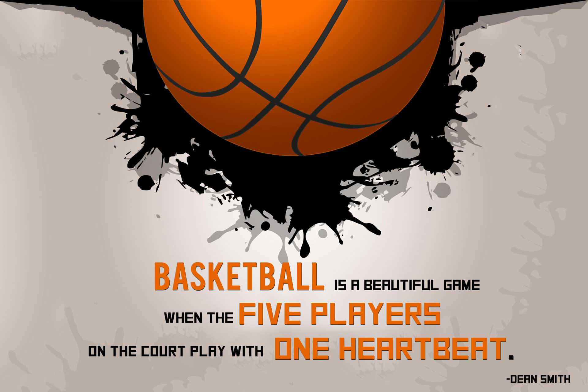 Basketball Motivation Dean Smith Five Players Background