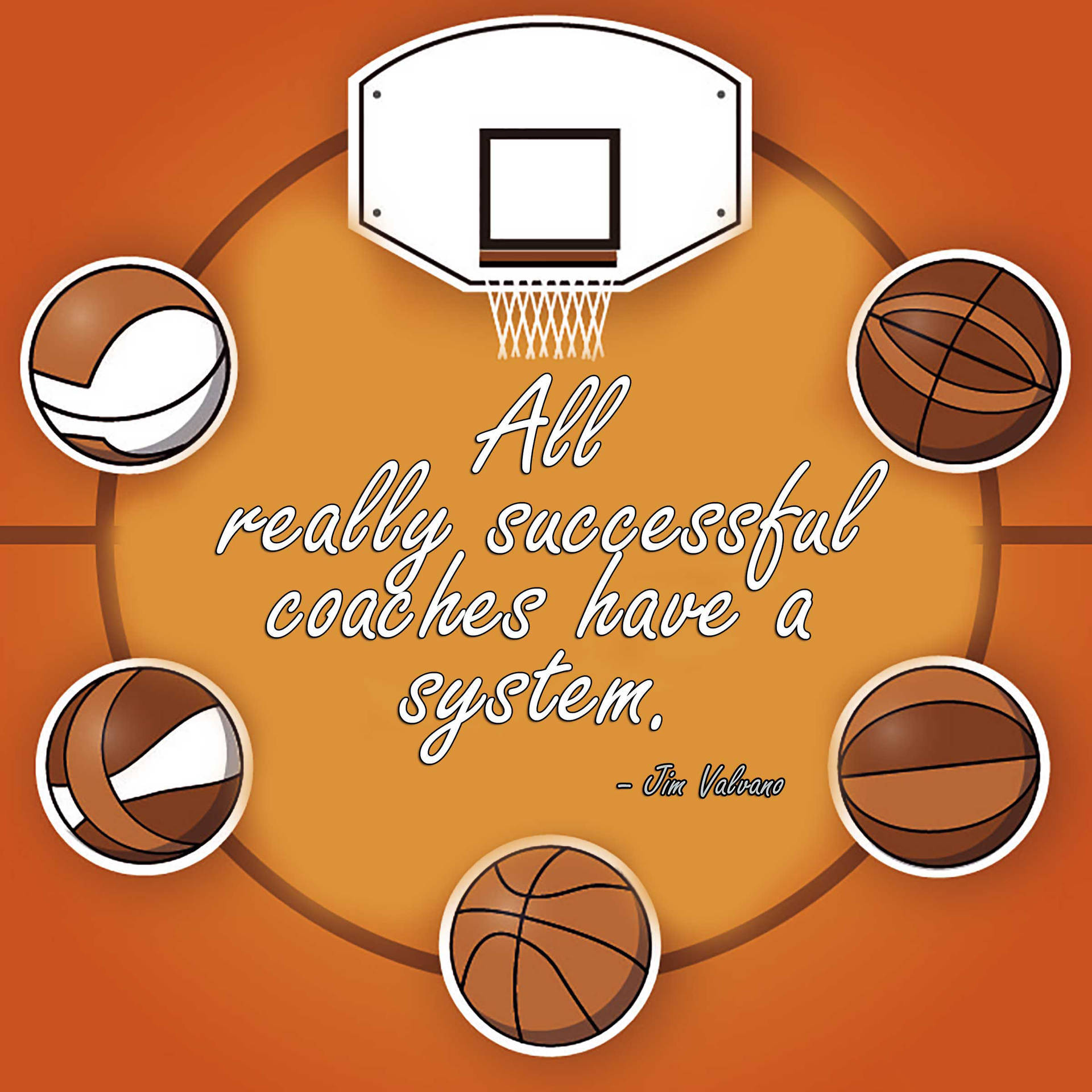 Basketball Motivation Jim Valvano Quote Background