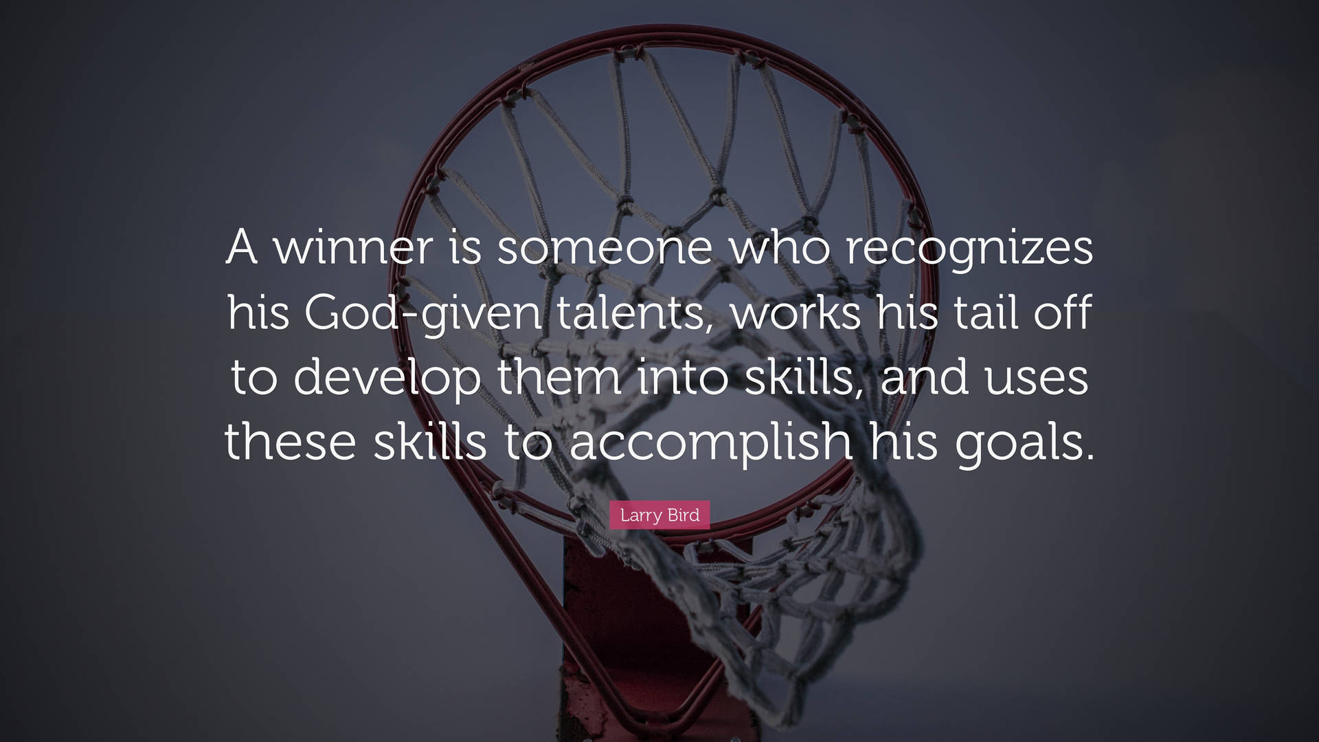 Basketball Motivation Larry Bird Quote Background