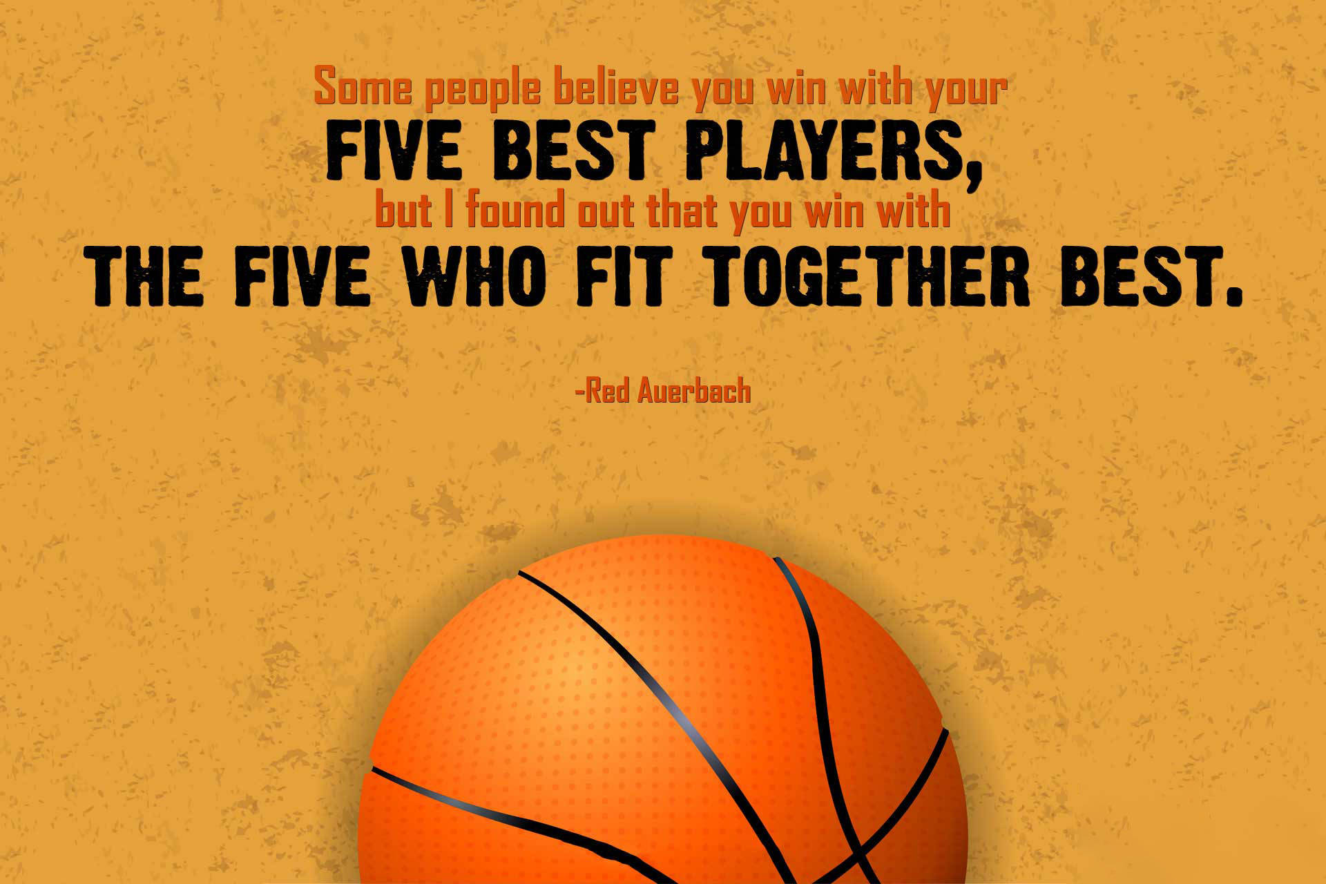 Basketball Motivation Red Auerbach Quote Background