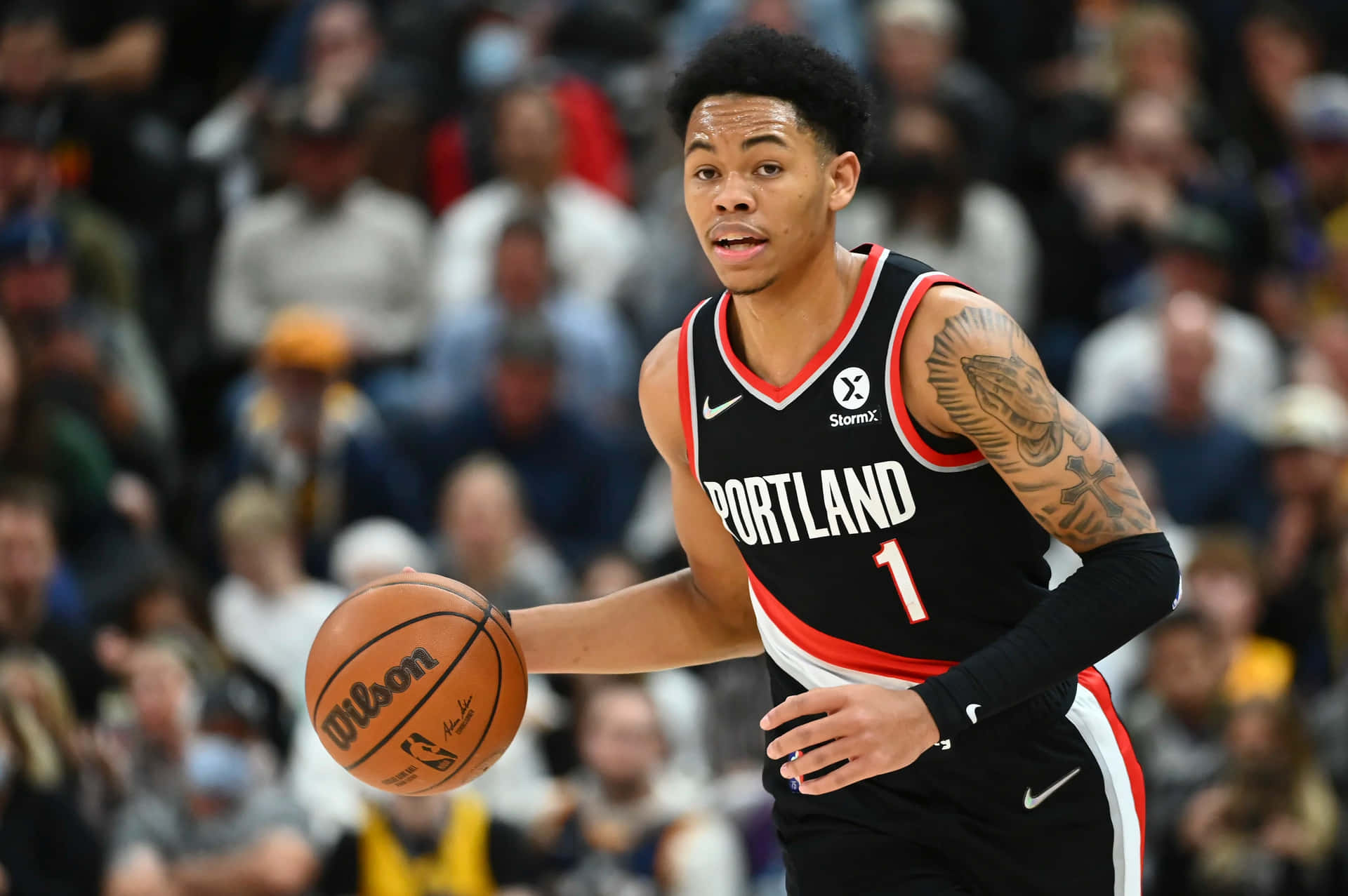 Basketball Player Dribbling Action Background