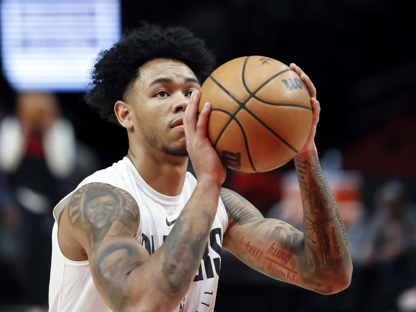 Basketball Player Free Throw Focus Background