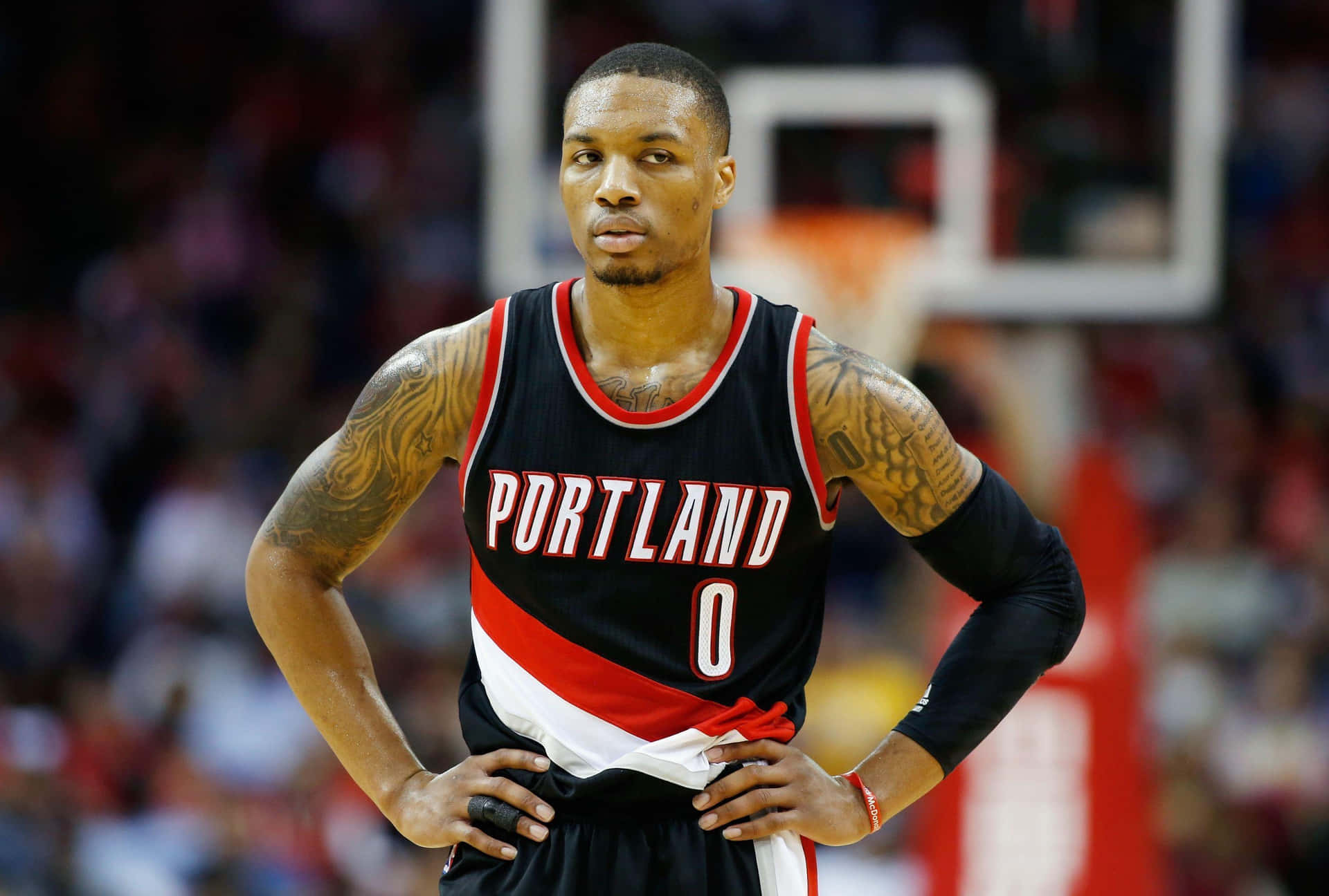 Basketball Player Portland Jersey0 Background