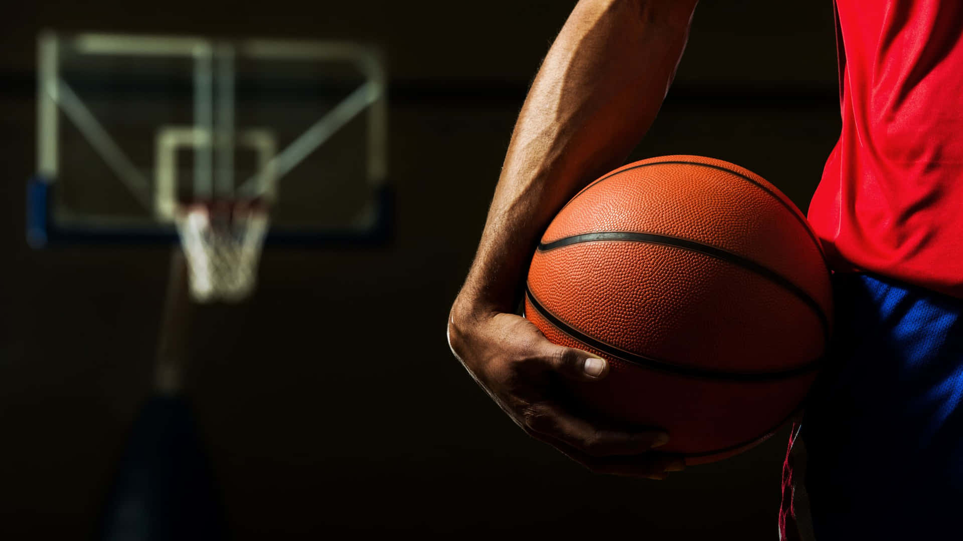 Basketball Player Taking A Three-point Shot Background