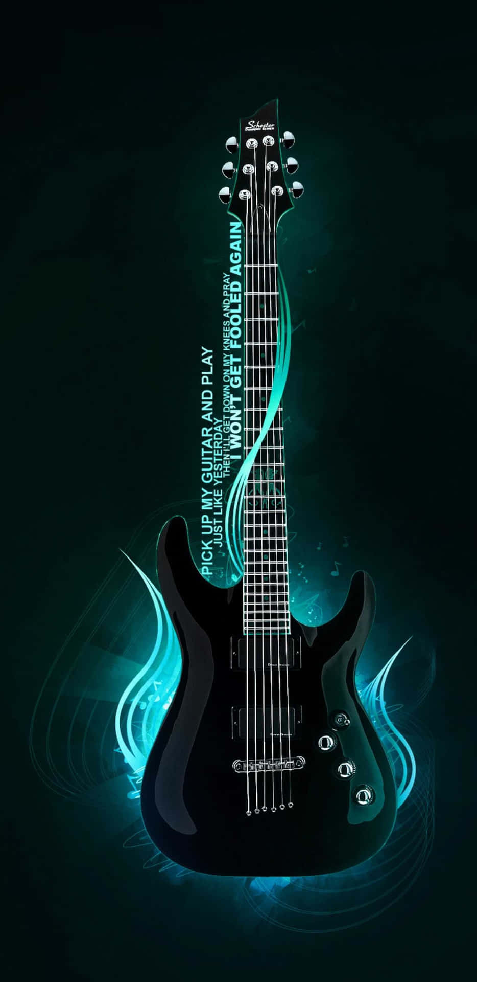 Bass Guitar Blue Swivel Motion Art Mobile