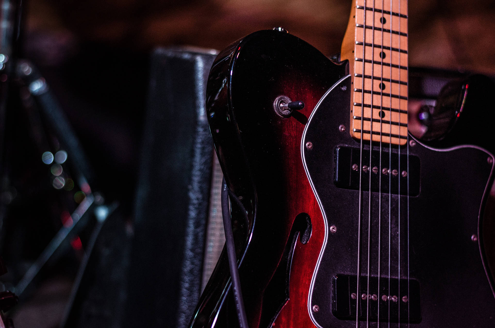 Bass Guitar Body Close-up Background