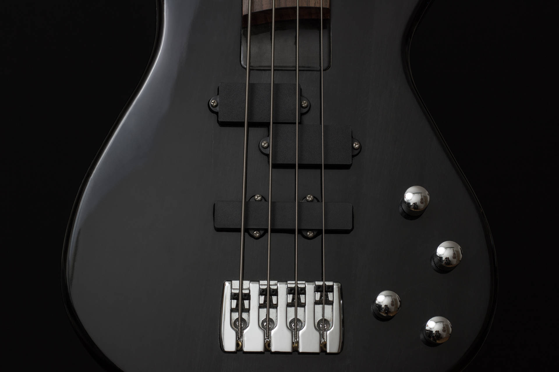 Bass Guitar Pure Black Background