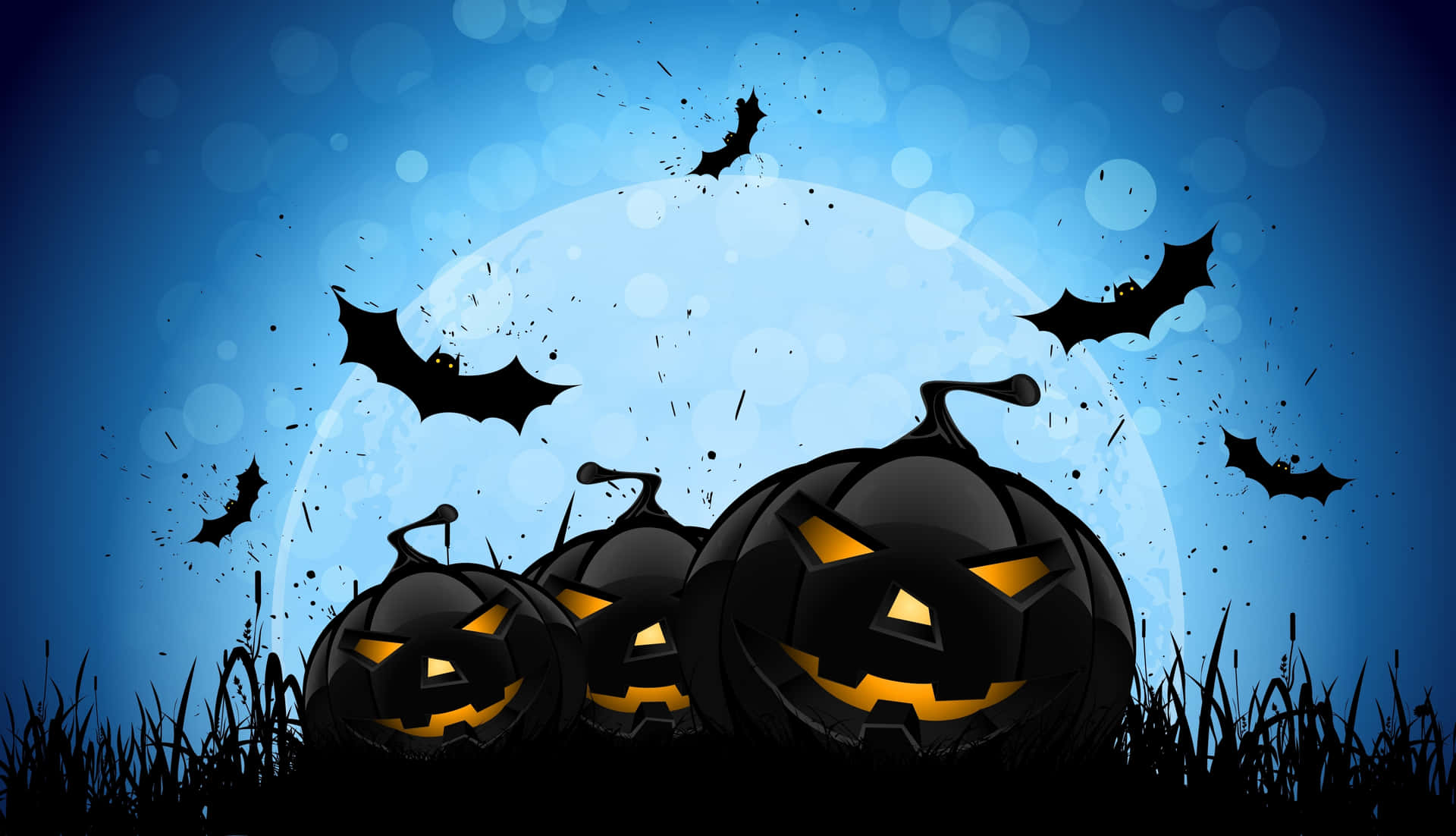 Bat Halloween Pumpkins Background