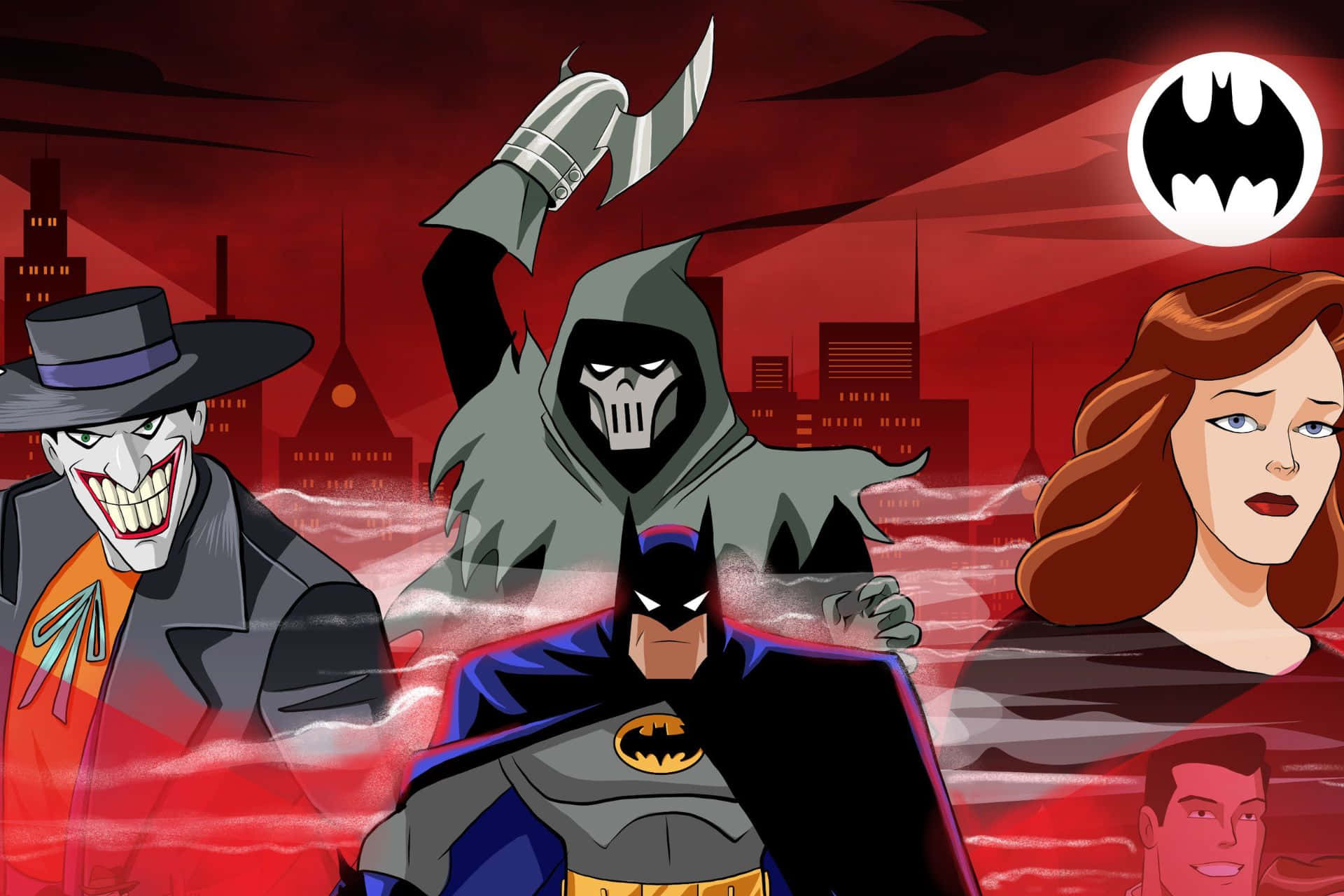 Bat Signal Shining Brightly Over Gotham City