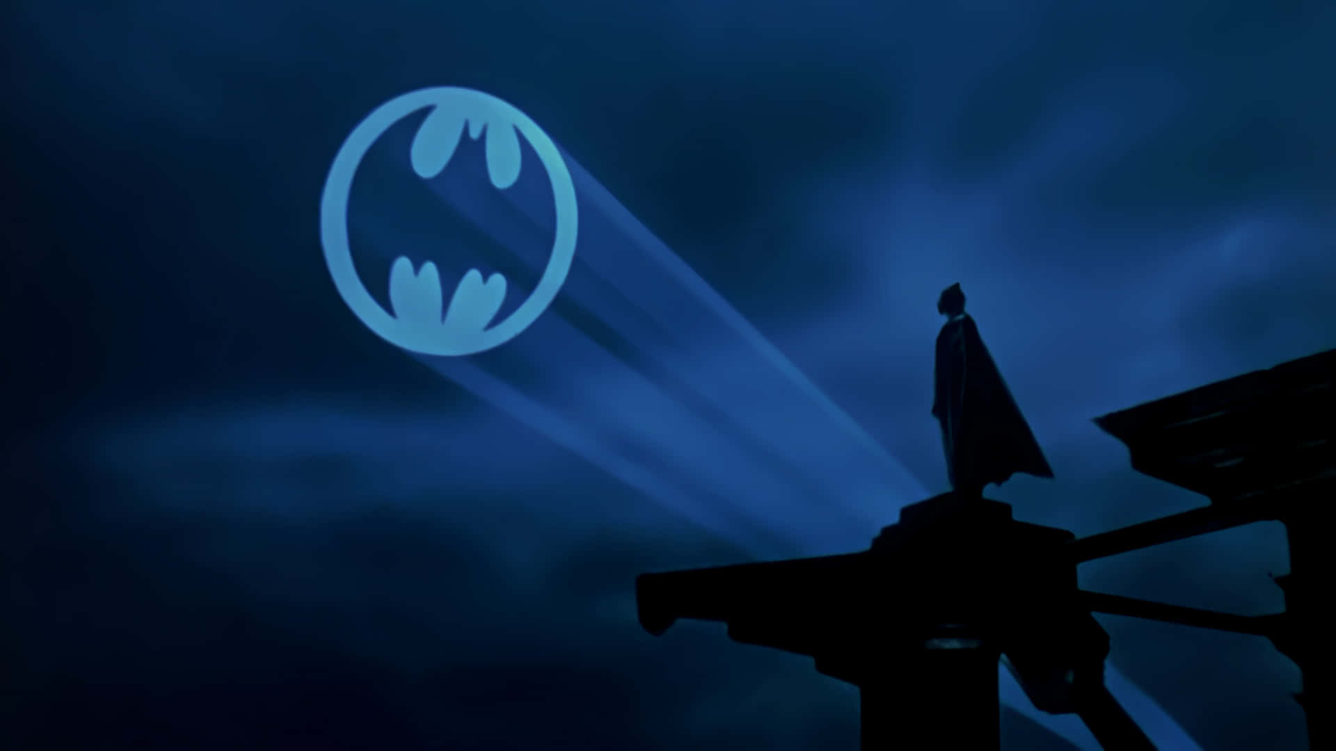 Bat Signal Shining In The Night Sky