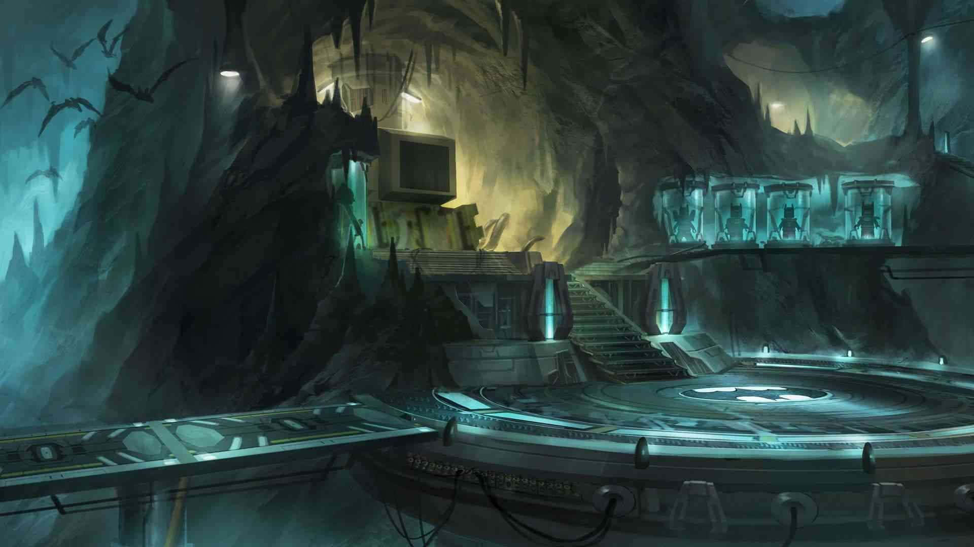 Batcave With Bats Background