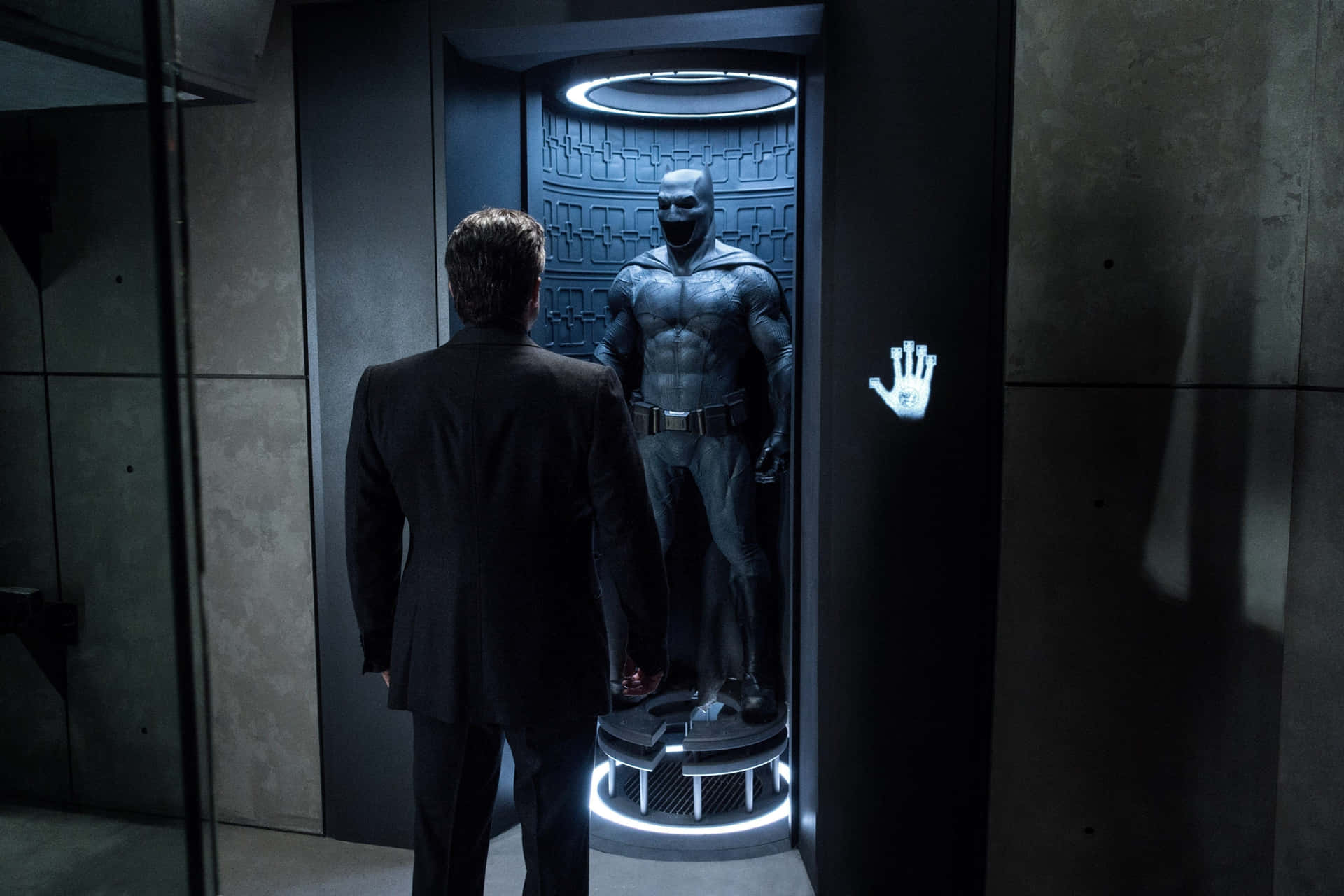 Batcave With Batsuit Background