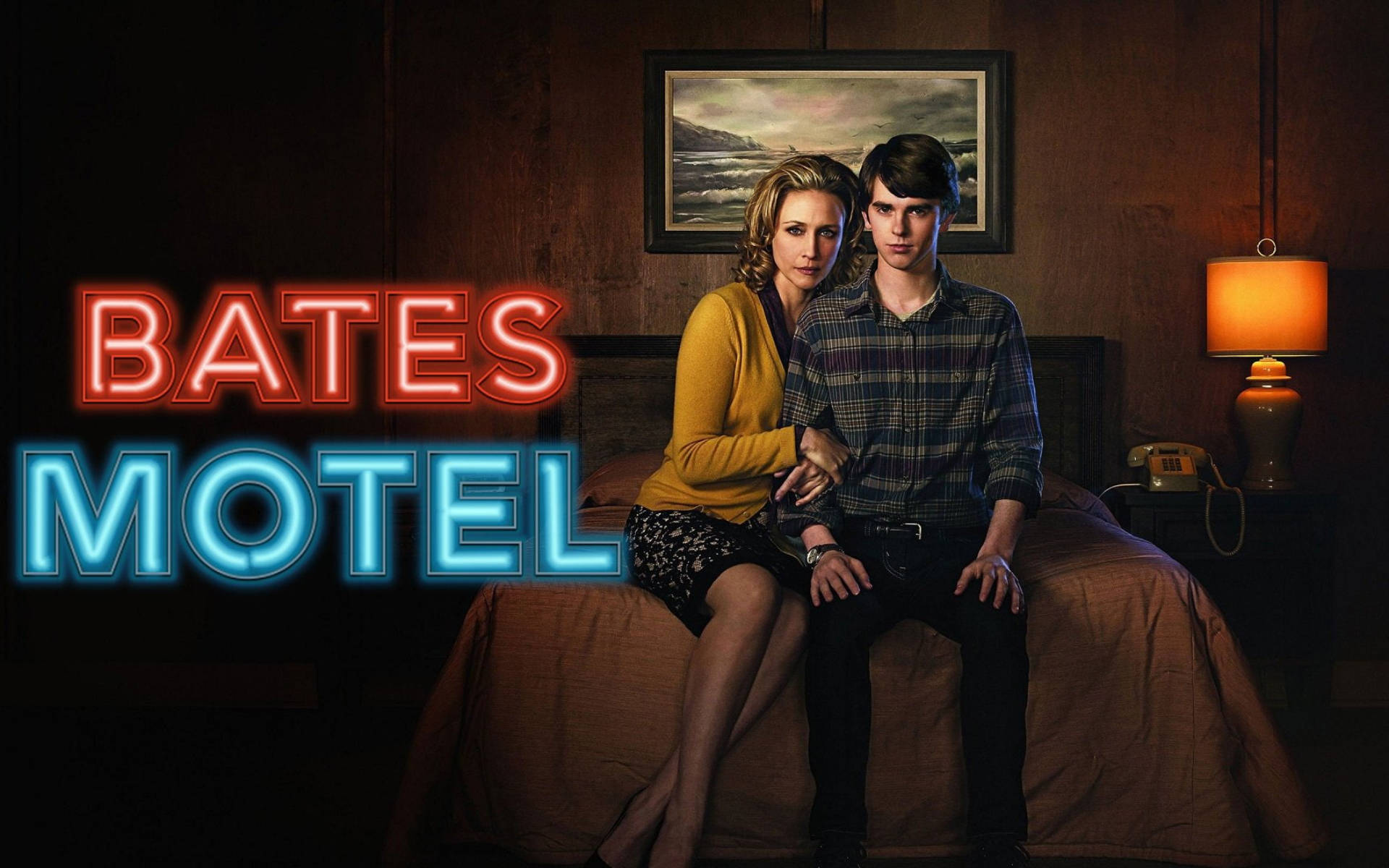 Bates Motel Freddie Highmore And Vera Background