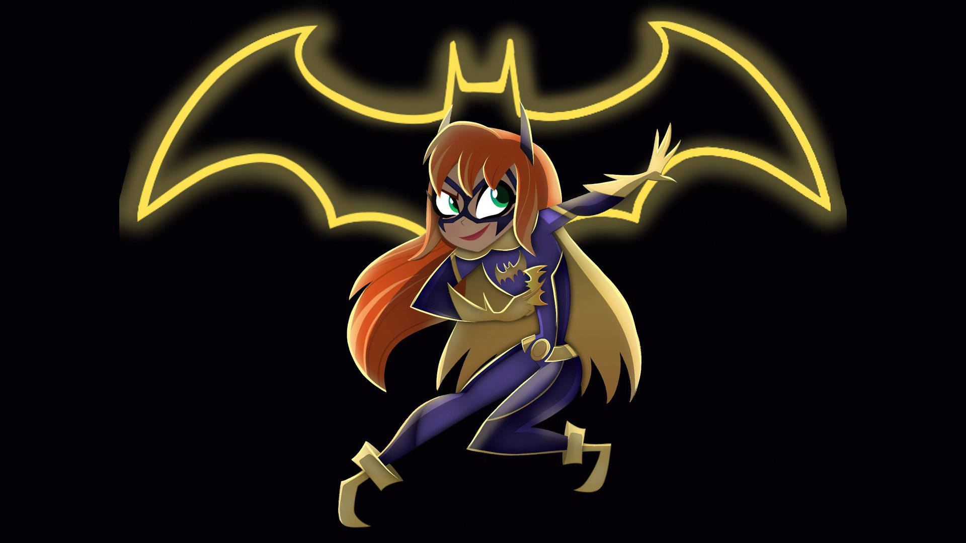 Batgirl Strikes A Pose From Dc Superhero Girls Background