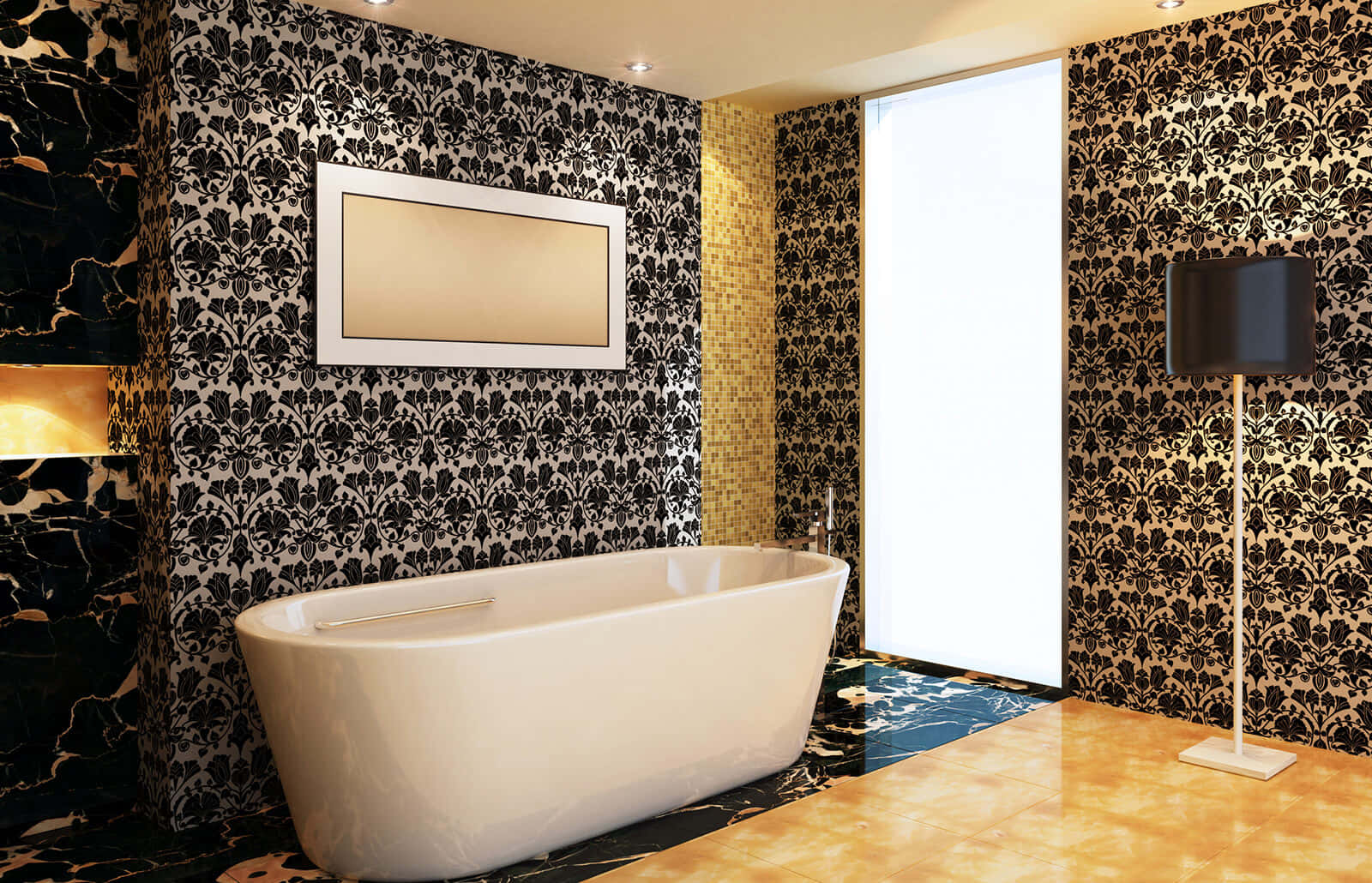 Bathroom Black Pattern Background