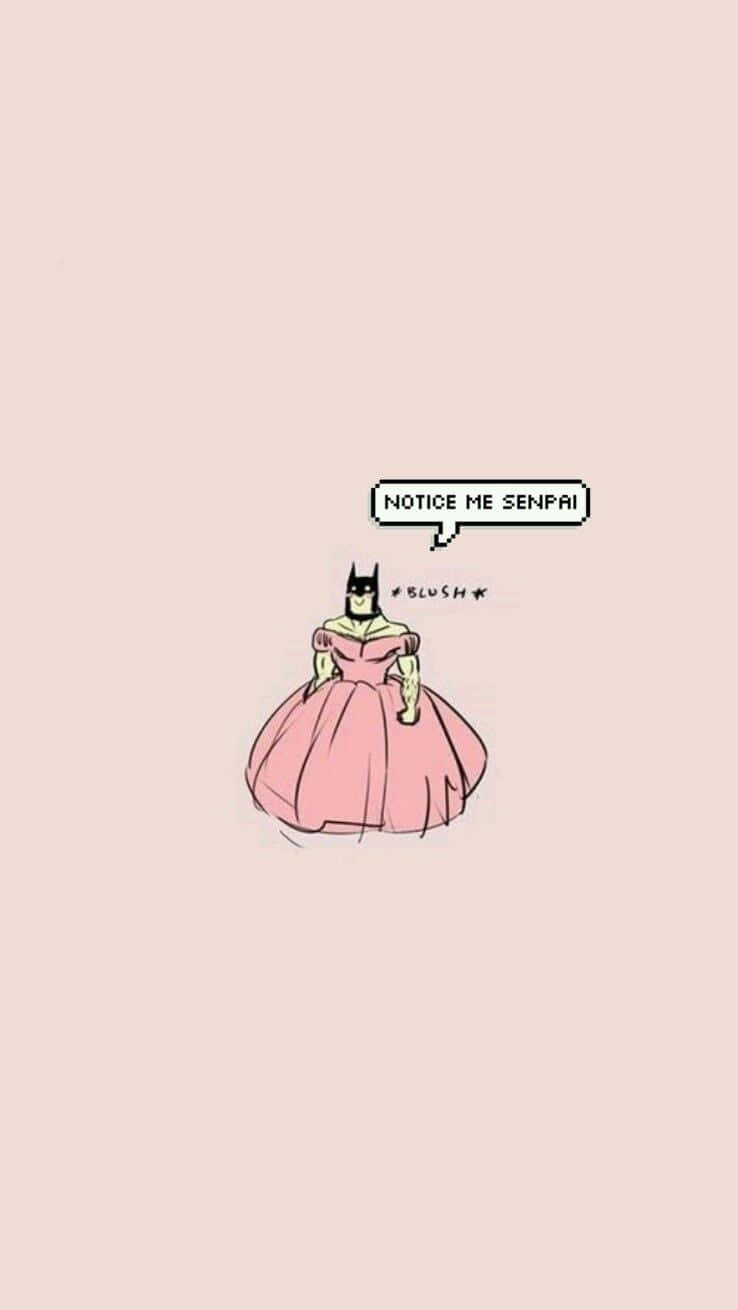 Batman Aesthetic In Pink Gown Background