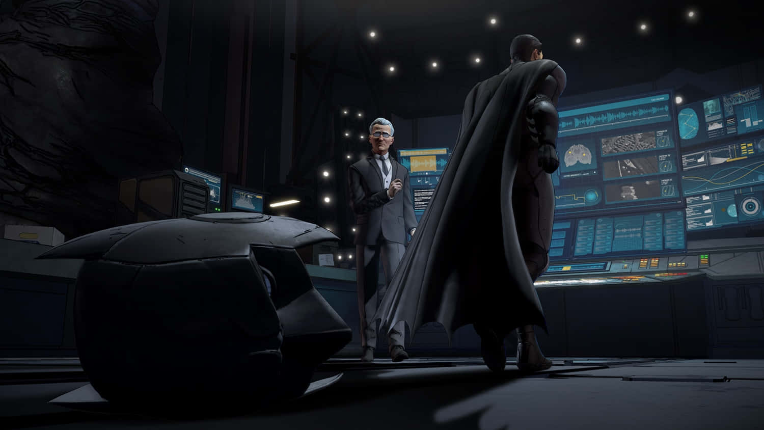 Batman And Alfred In Batcave Background