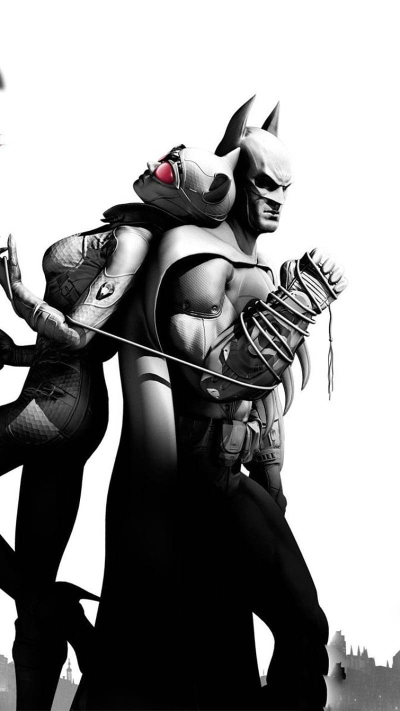 Batman And Catwoman Arkham City Iphone Background