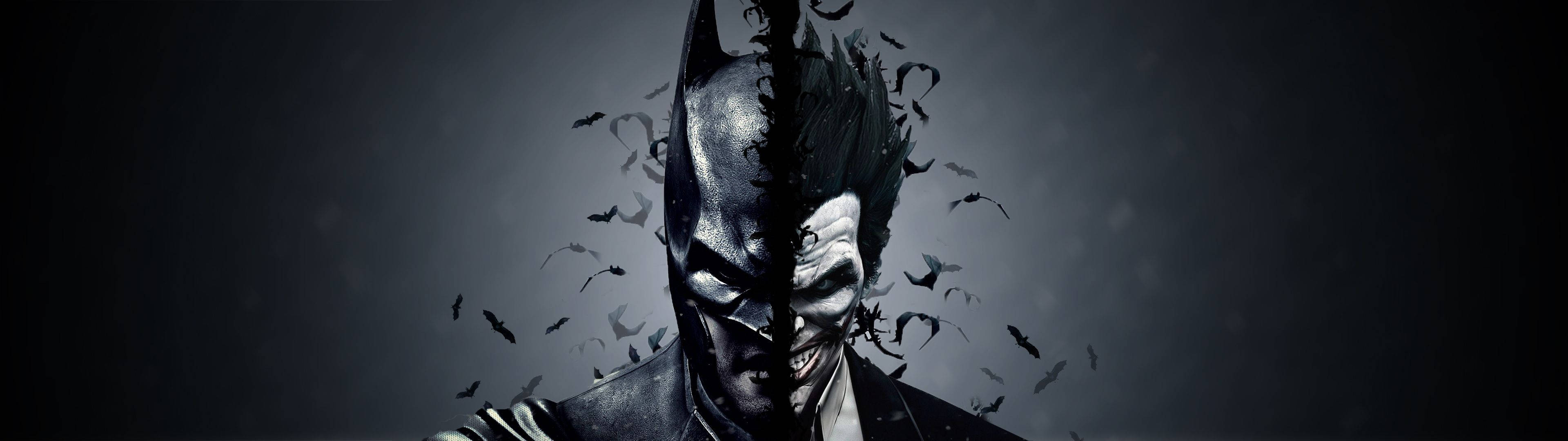 Batman And Joker Gaming Dual Screen Background