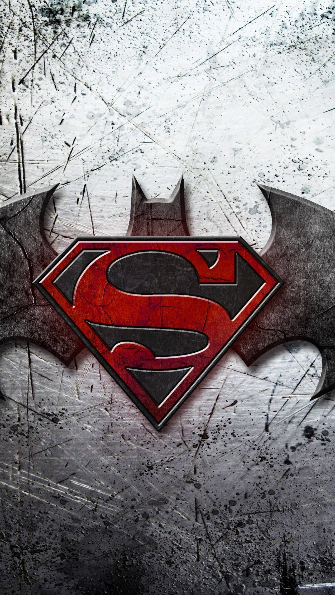Batman And Superman Symbol Iphone Metallic Background