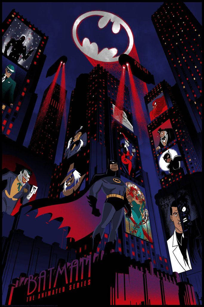 Batman Animated City Building Mobile Background