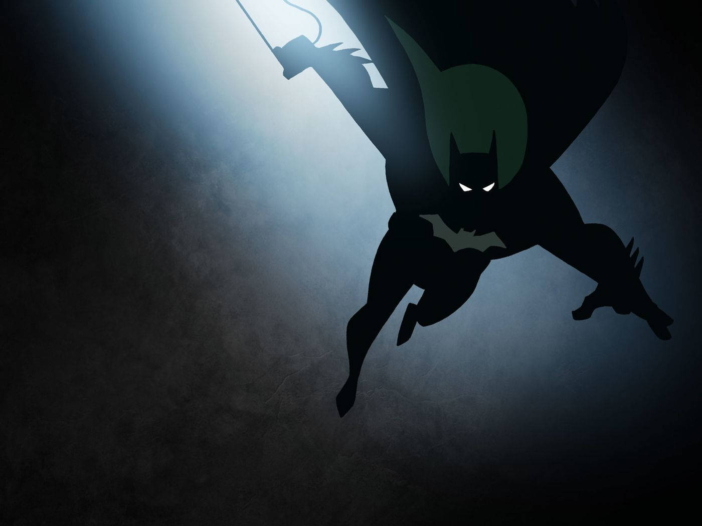 Batman Animated Swings Fly In Dark Desktop